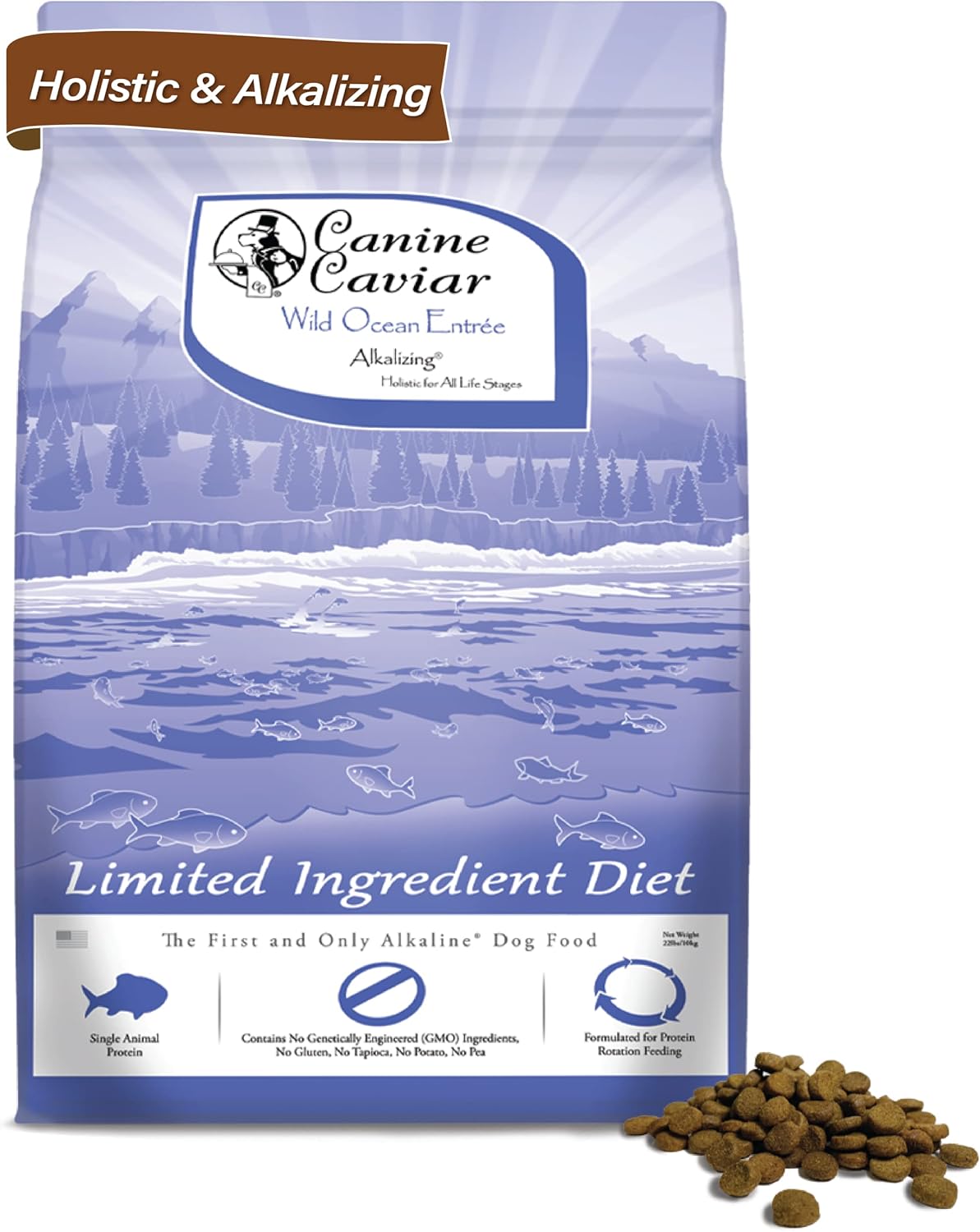 Canine Caviar Wild Ocean – Alimento holístico alcalino para perros con ingredientes limitados, para todas las etapas de la vida, sin gluten, comida