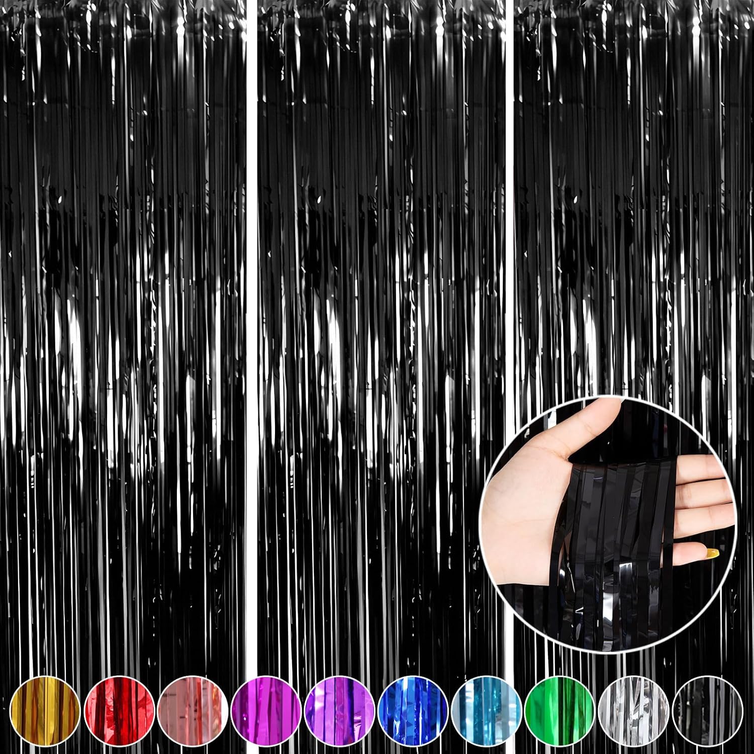BEAYFILY Cortinas de flecos para decoración de fiesta, serpentinas de oropel, decoración de fiesta de cumpleaños, telón de fondo con flecos para
