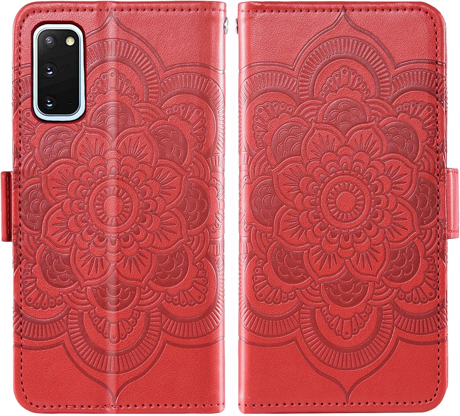 Asuwish Compatible con Samsung Galaxy S20 Glaxay S 20 5G UW 6.2 pulgadas Funda tipo cartera y protector de pantalla de vidrio templado de cuero con