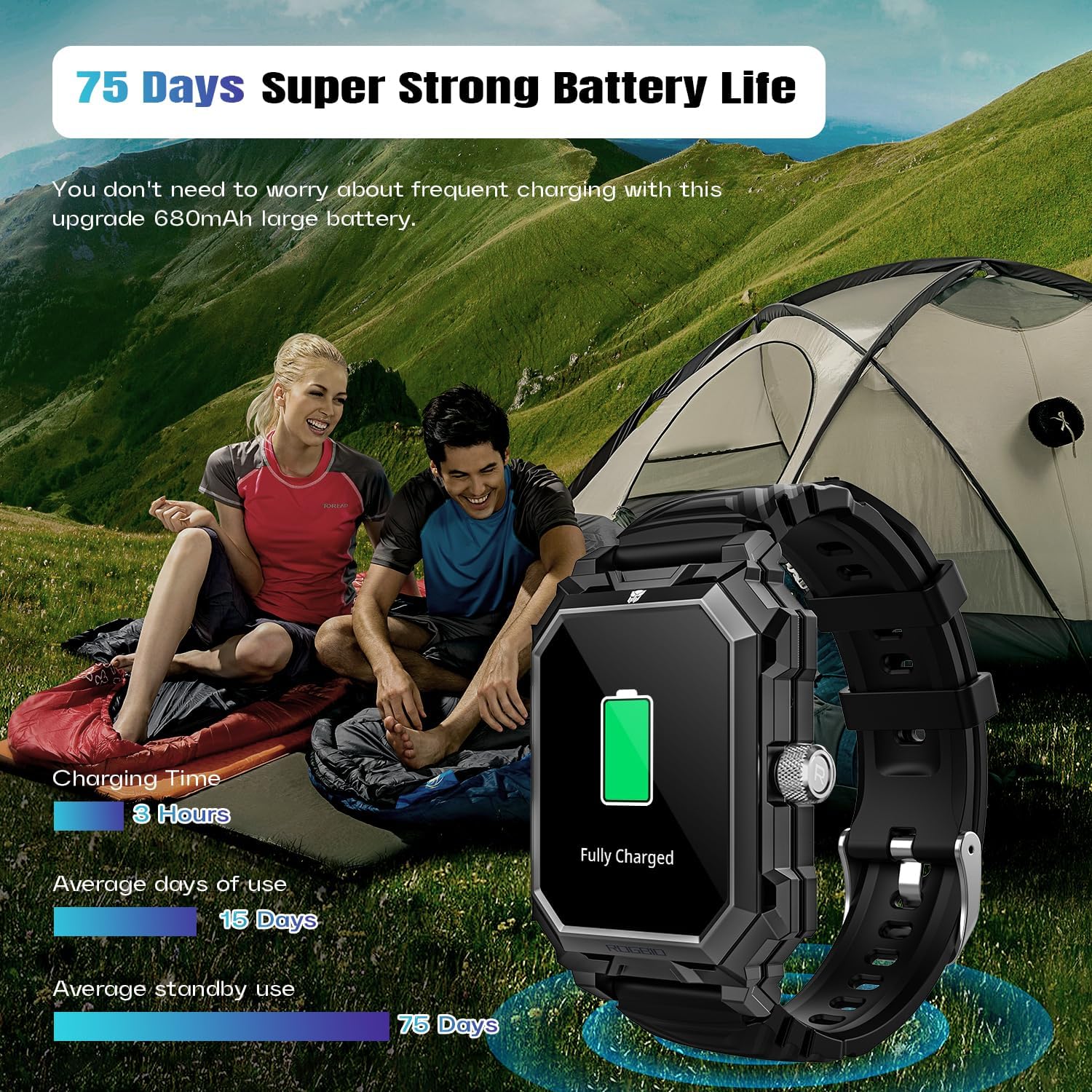 Alpha Gear – Relojes inteligentes militares para hombre, tácticos, resistentes al agua, 5 ATM, resistente al agua, duradero, rival, rastreador de