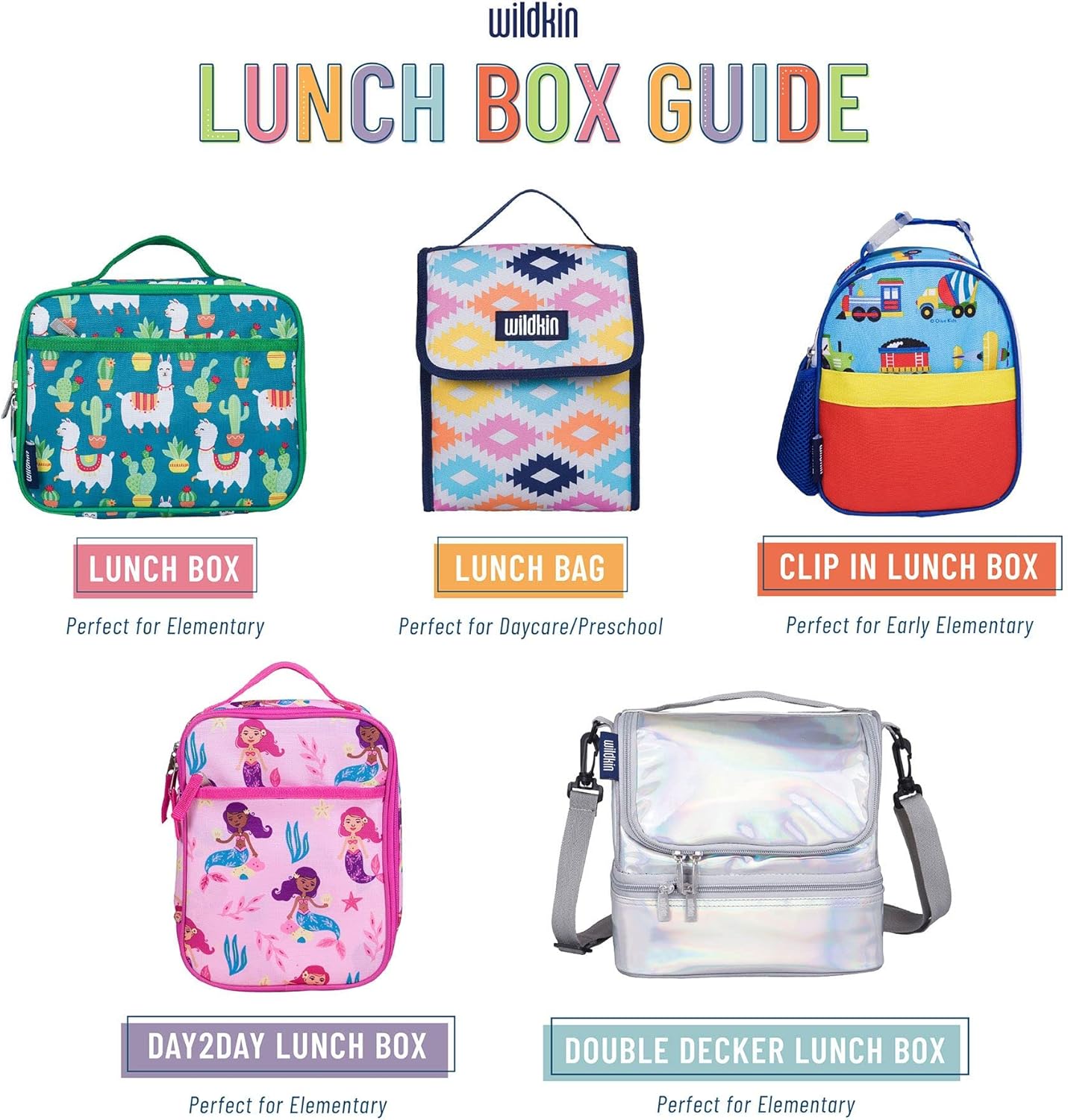 Wildkin Lonchera ecológica para niños y niñas, perfecta para la lonchera reutilizable con estilo elemental, mantiene tu comida fresca para la