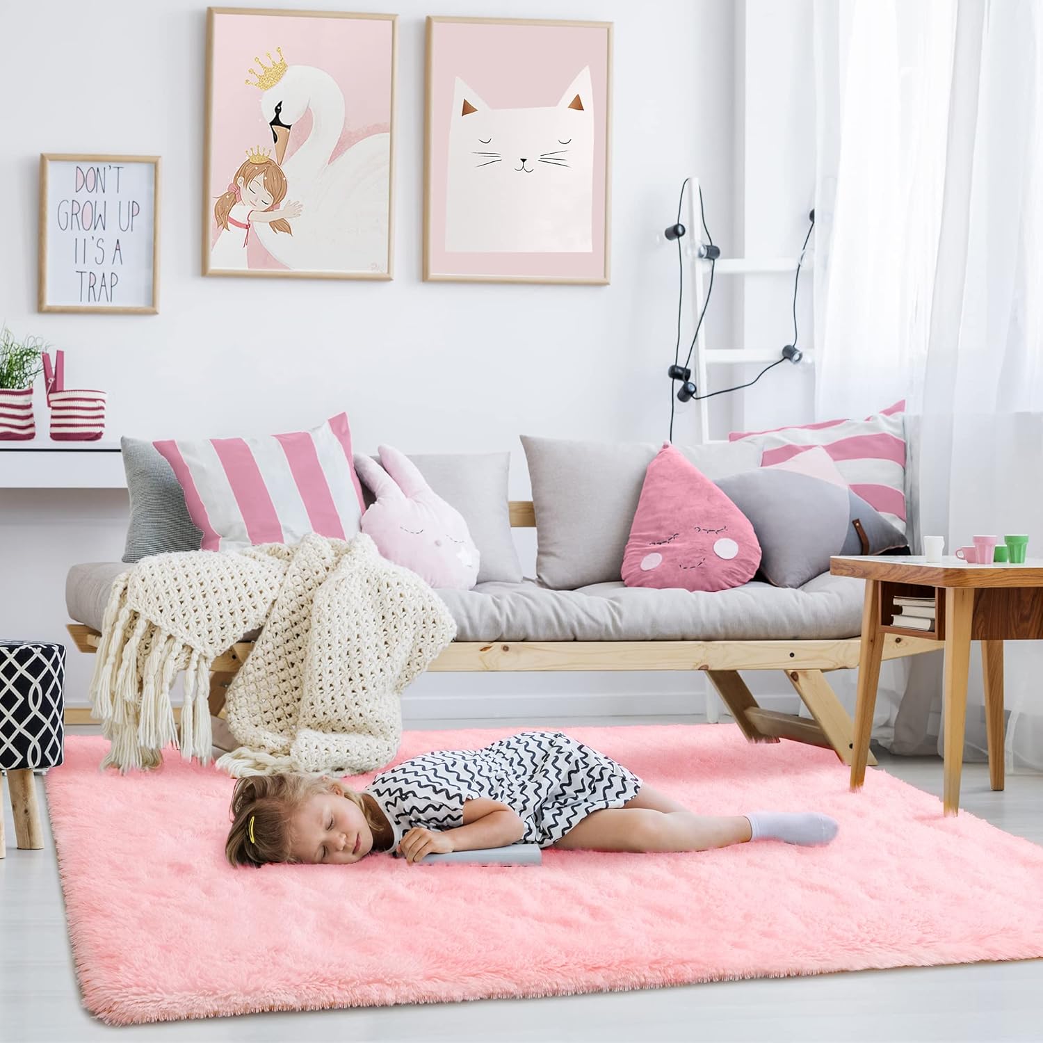 Rostyle – Alfombras suaves y esponjosas para el dormitorio, sala de estar, alfombras peludas, alfombra de Navidad para niñas, niños, alfombras