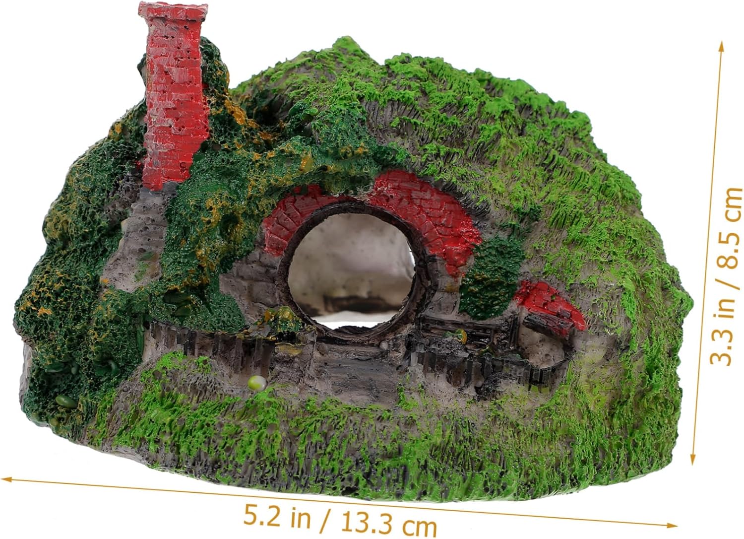 balacoo Decoración de acuario Hobbit House Resina Betta Escondite Cueva Rockery Accesorios de paisajismo Decoración Hobbit Decoración de pecera