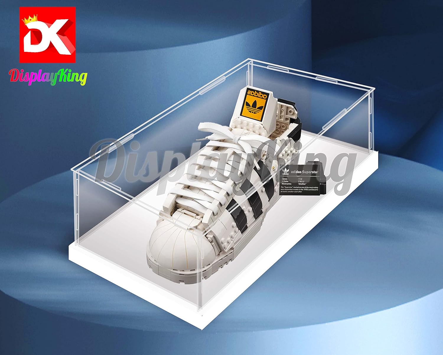 Vitrina acrílica para Lego Adidas Zapatos Originals Superstar 404.803- 0.118 in de espesor (Lego Set no está incluido) (sin fondo)