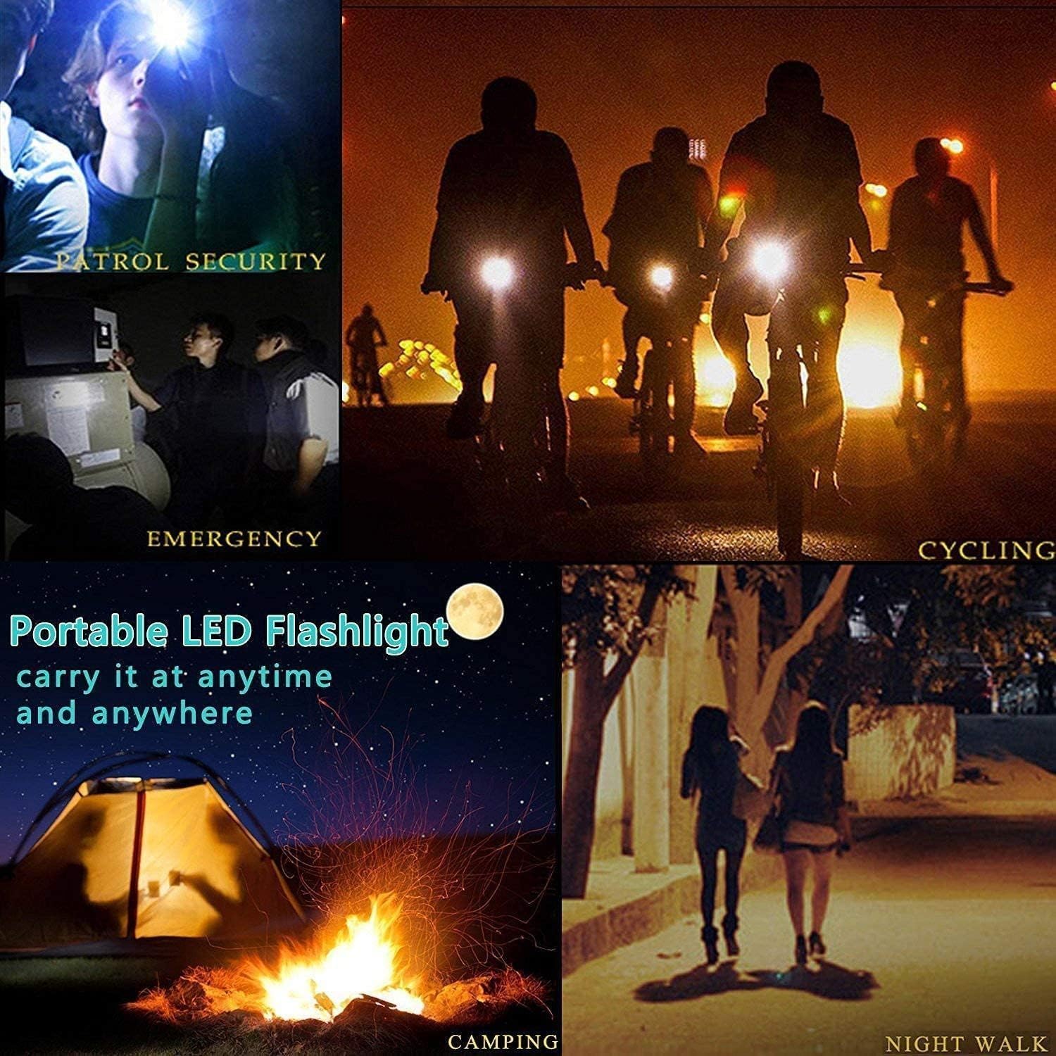 Uoline Linterna LED táctica portátil con 5 modos, potente linterna táctica más brillante de alta potencia, linterna de mano de emergencia
