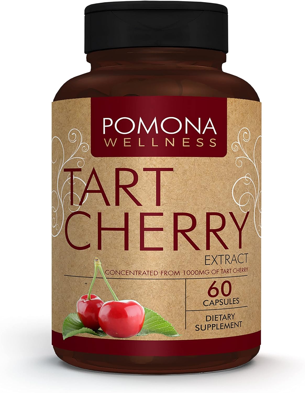 Pomona Wellness Suplemento de cereza ácida, soporte antioxidante, ayuda a la recuperación muscular, vitamina de frutas hecha con cerezas ácidas, sin