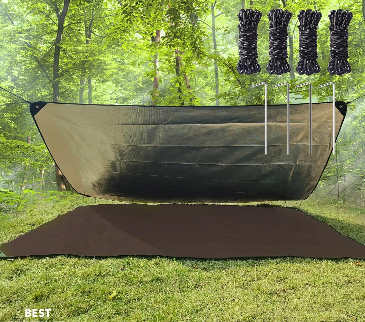 Heavy Duty Survival Blanket -Multifunctional Reflective Tarp Thermal Blanket – 60″ x 83″ Waterproof Sandproof for Camping Hiking Outdoors
