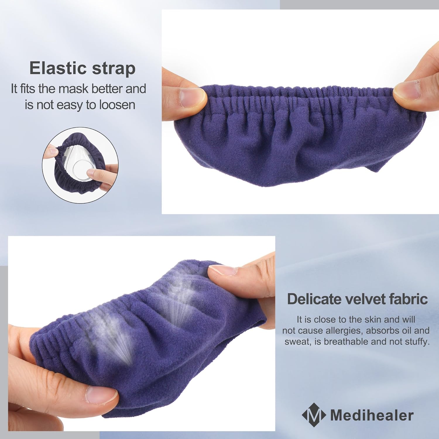Medihealer Forros de máscara CPAP (M), cubiertas suaves y reutilizables compatibles con AirFit y AirTouch F20 F10 para reducir la marca roja, no