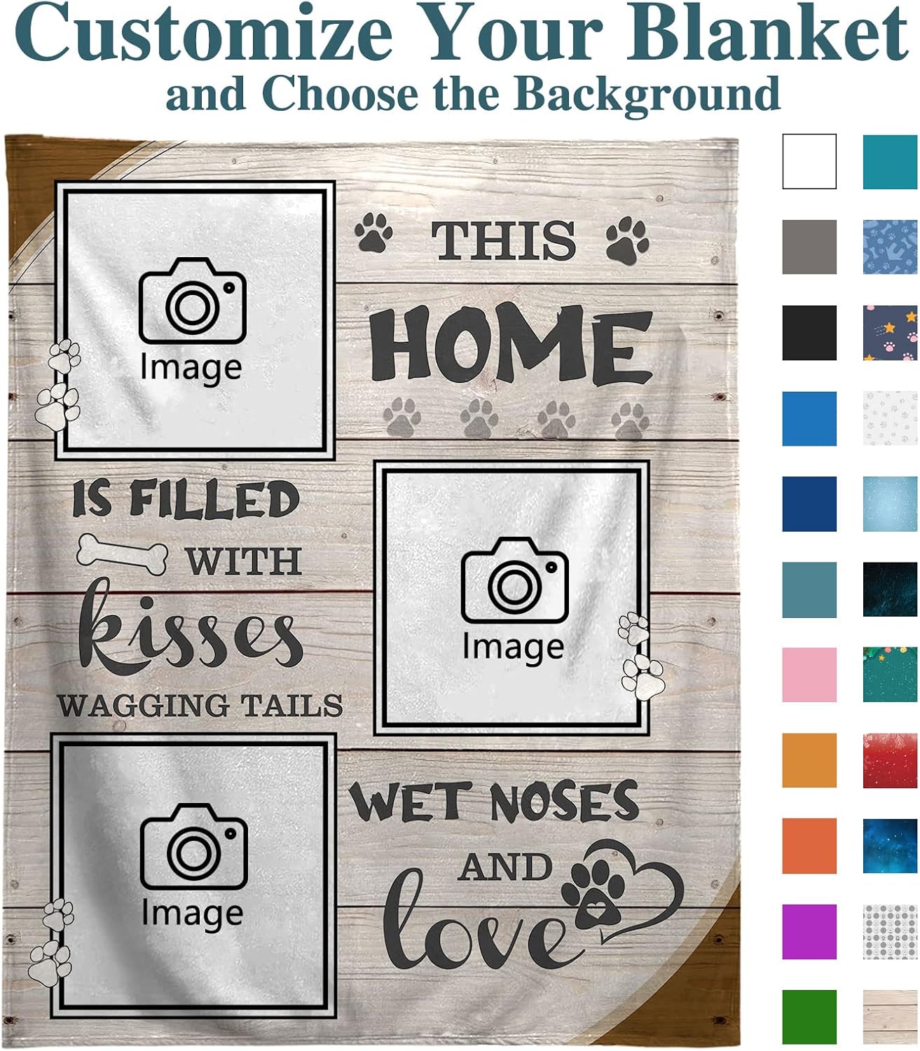 Manta personalizada para perros con fotos, regalos personalizados para los amantes de los perros de mascotas, manta personalizada para cachorros