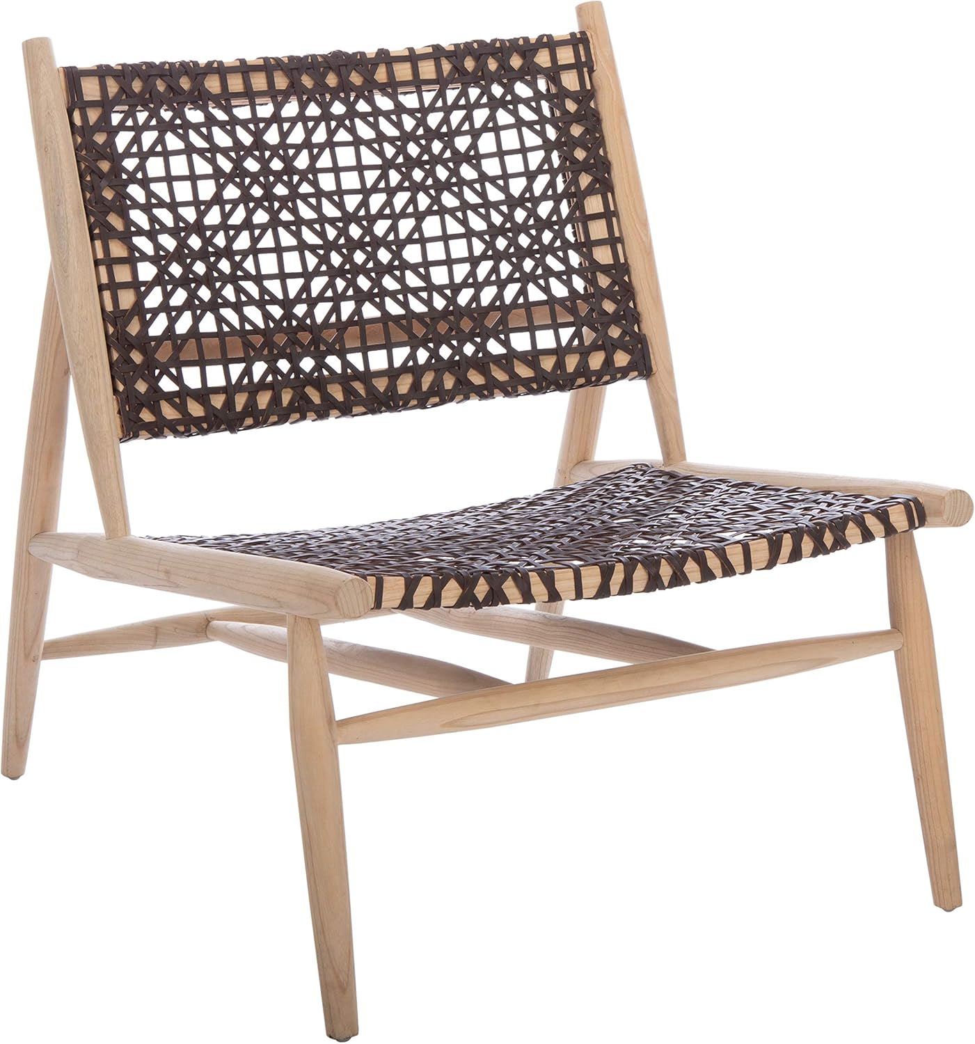 Safavieh Home Bandelier Silla decorativa tejida en cuero natural y marrón