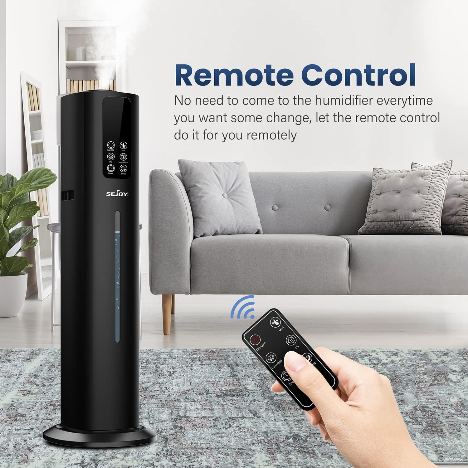 Humidificadores para habitación grande, aire de niebla fría 8L2.11 galones humidificador de llenado superior con aceites esenciales, boquilla de