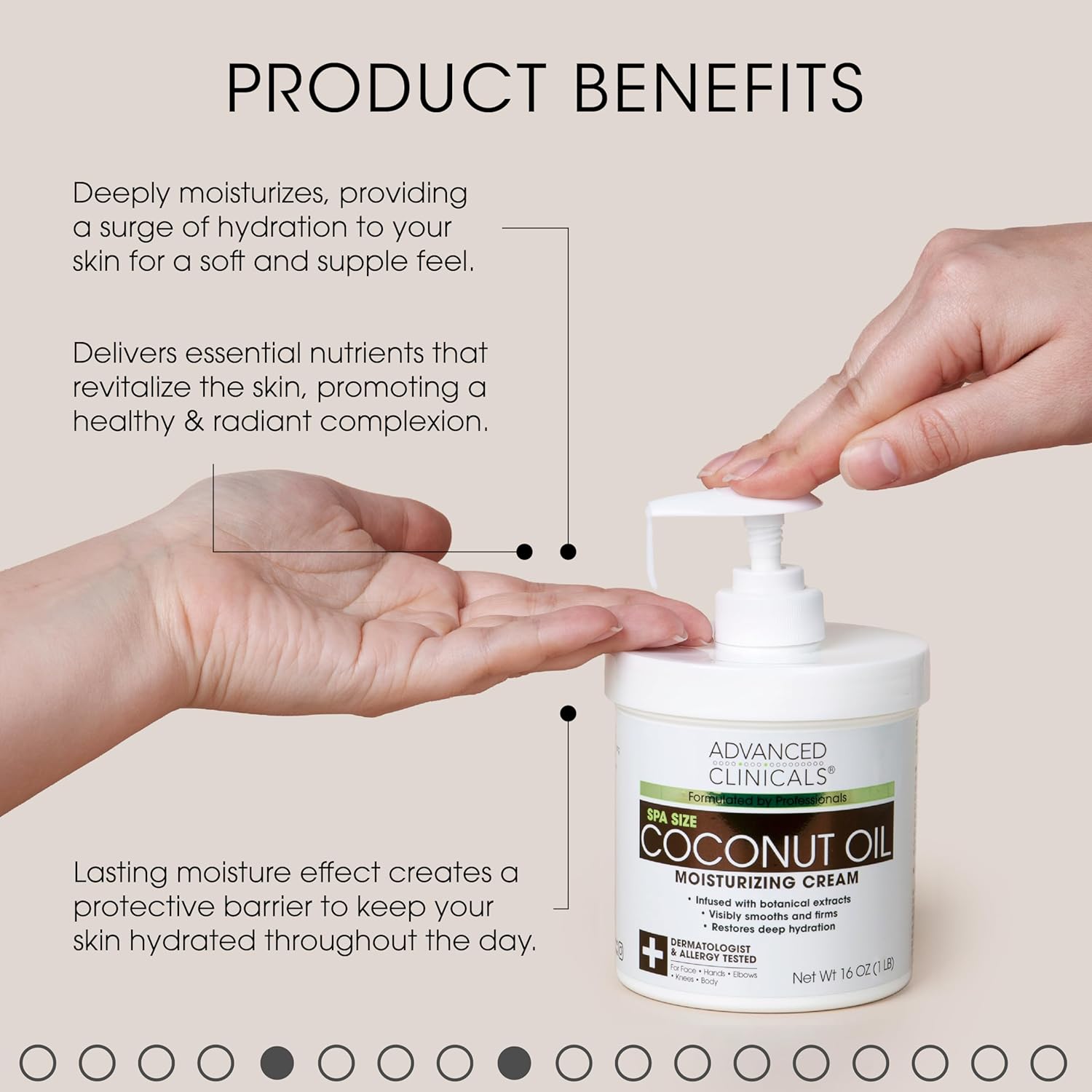 Advanced Clinicals Set de 2 lociones corporales de retinol + crema de aceite de coco, loción facial hidratante y crema corporal  Tratamiento para el