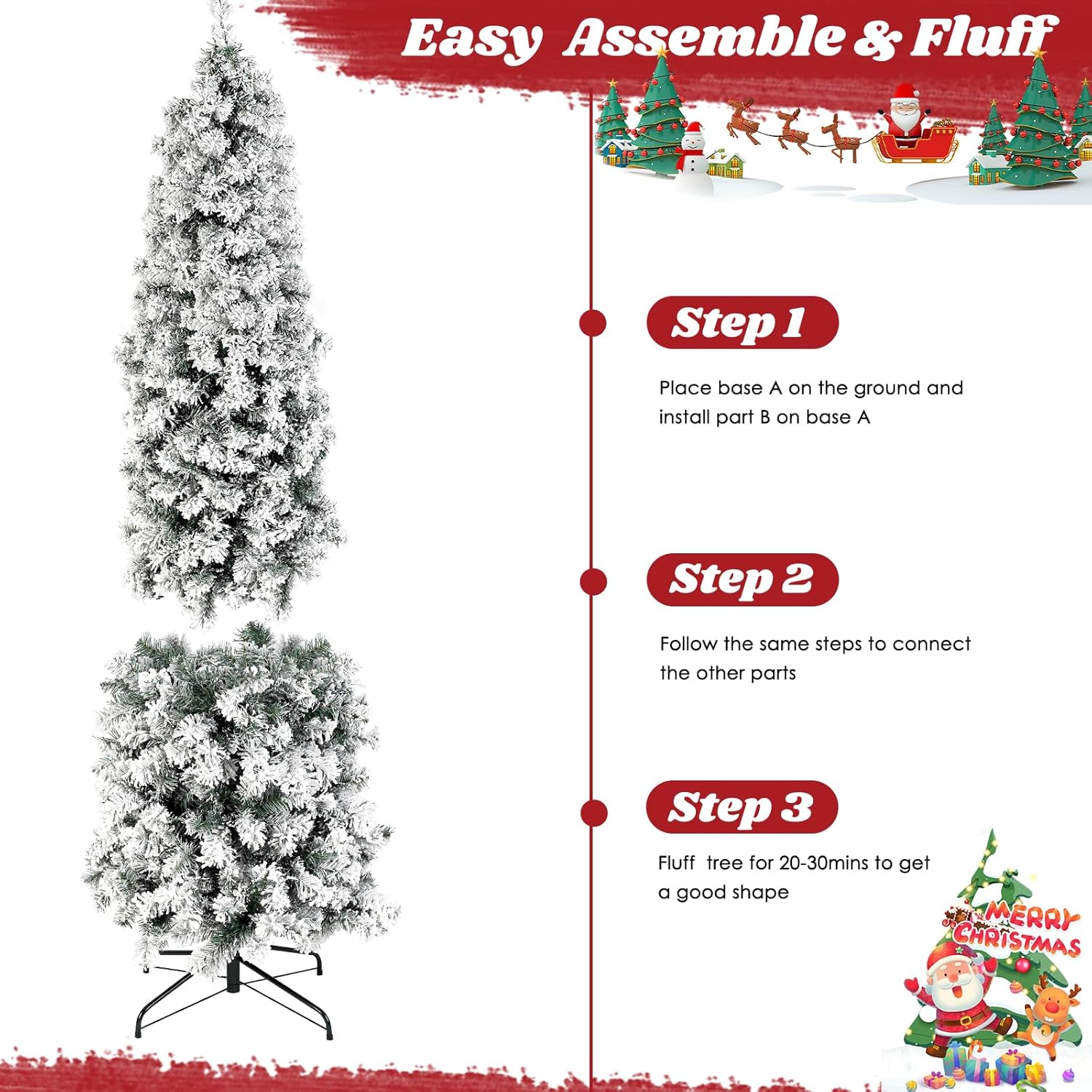 Árbol de pino artificial de Navidad para el hogar, oficina, decoración de fiesta con 170 luces blancas cálidas, bisagras y base de metal, árbol de