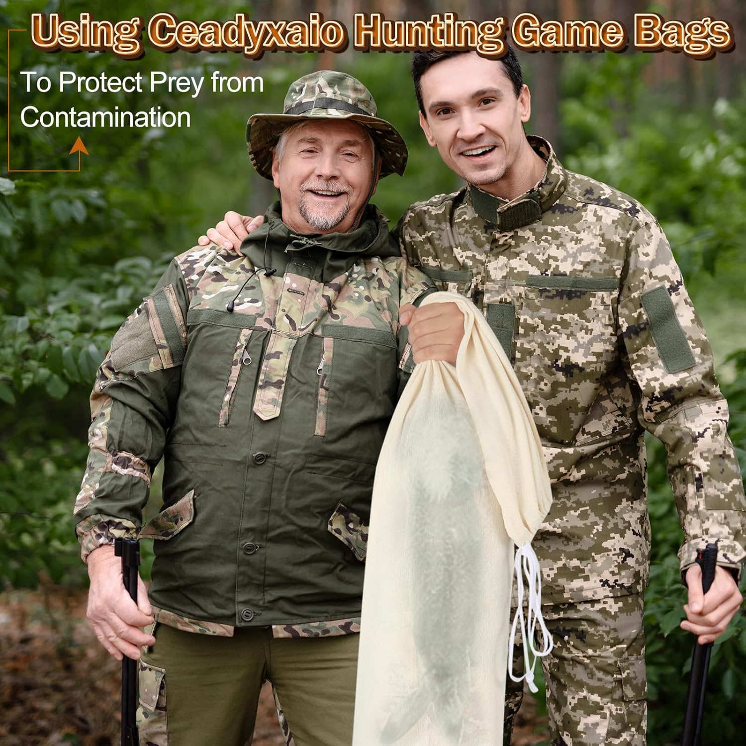 Reusable Elk Game Bags Hunting Meat, 5-Pack Meat Game Bags, Rolled Heavy Duty Quarter Bags, Big Game Bags for Elk, Caribou, Deer