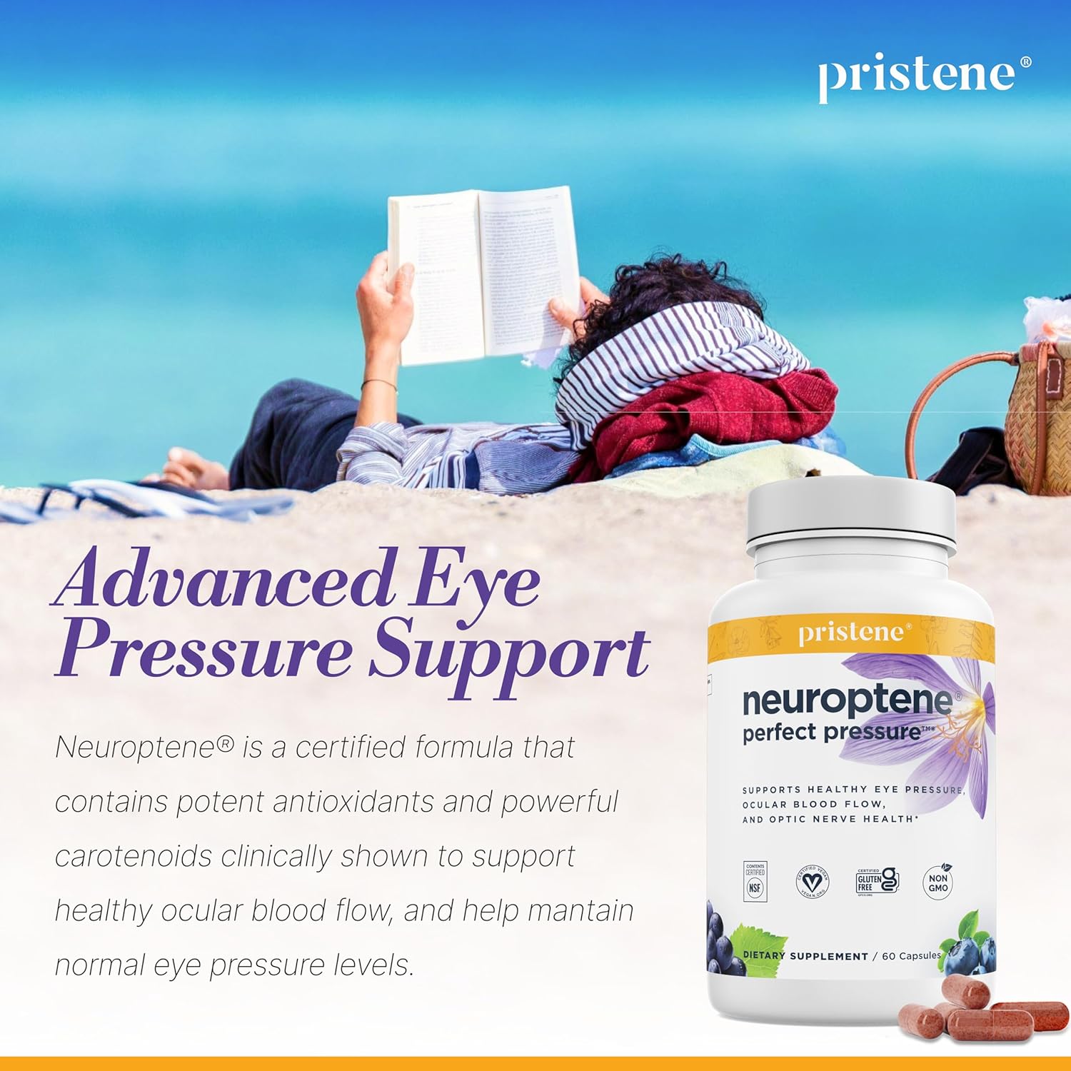 Suplemento de presión ocular con arándano azafrán niacinamida CoQ10 para aliviar los nervios ópticos - Ayuda a apoyar el flujo sanguíneo saludable - Imagen 3