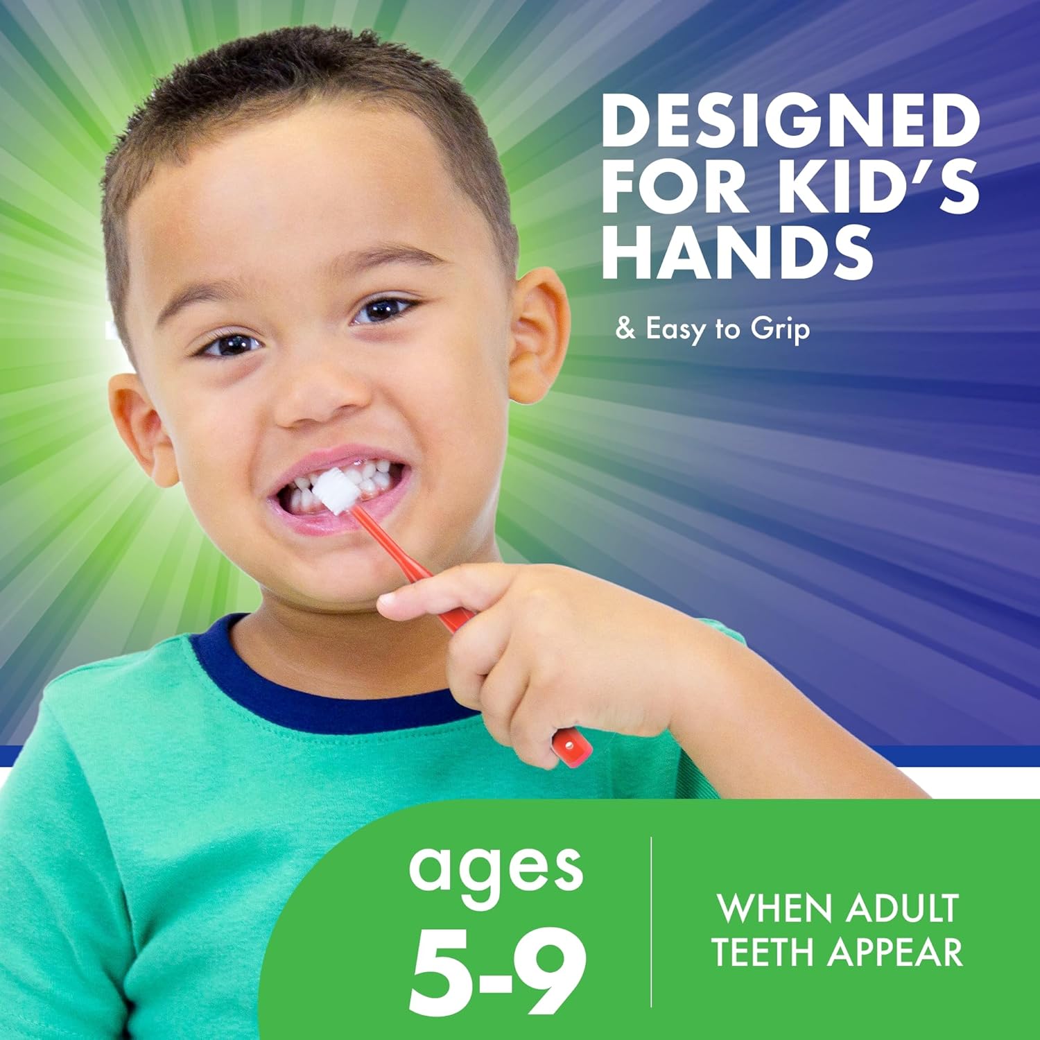 Brilliant Oral Care – Cepillo de dientes para niños con cerdas suaves y cabeza redonda, para un niño aprobado, fácil de usar, boca limpia, edades de