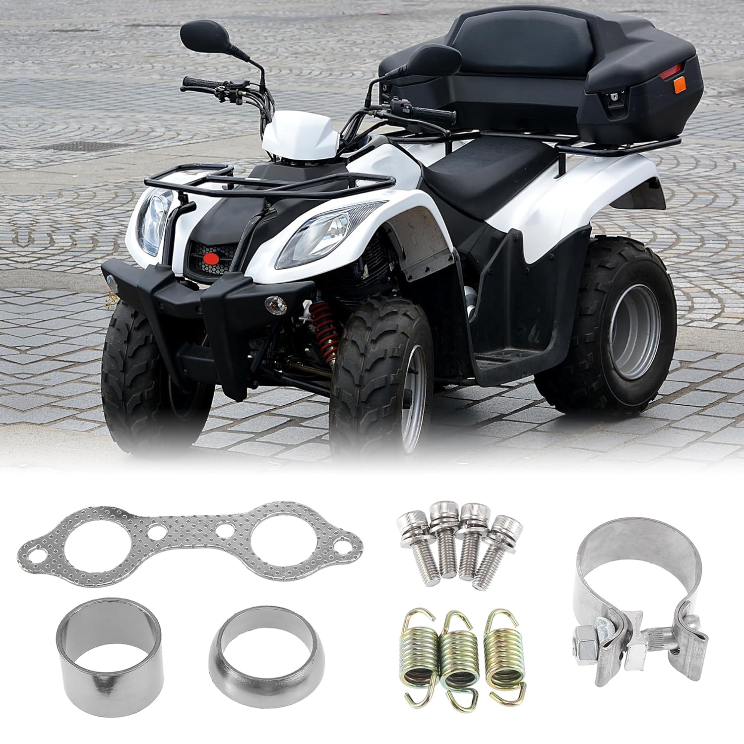 Motoforti Kit de reconstrucción de juntas de colector de escape ATV y pernos de resorte para Polaris RZR S 800 2012-2014
