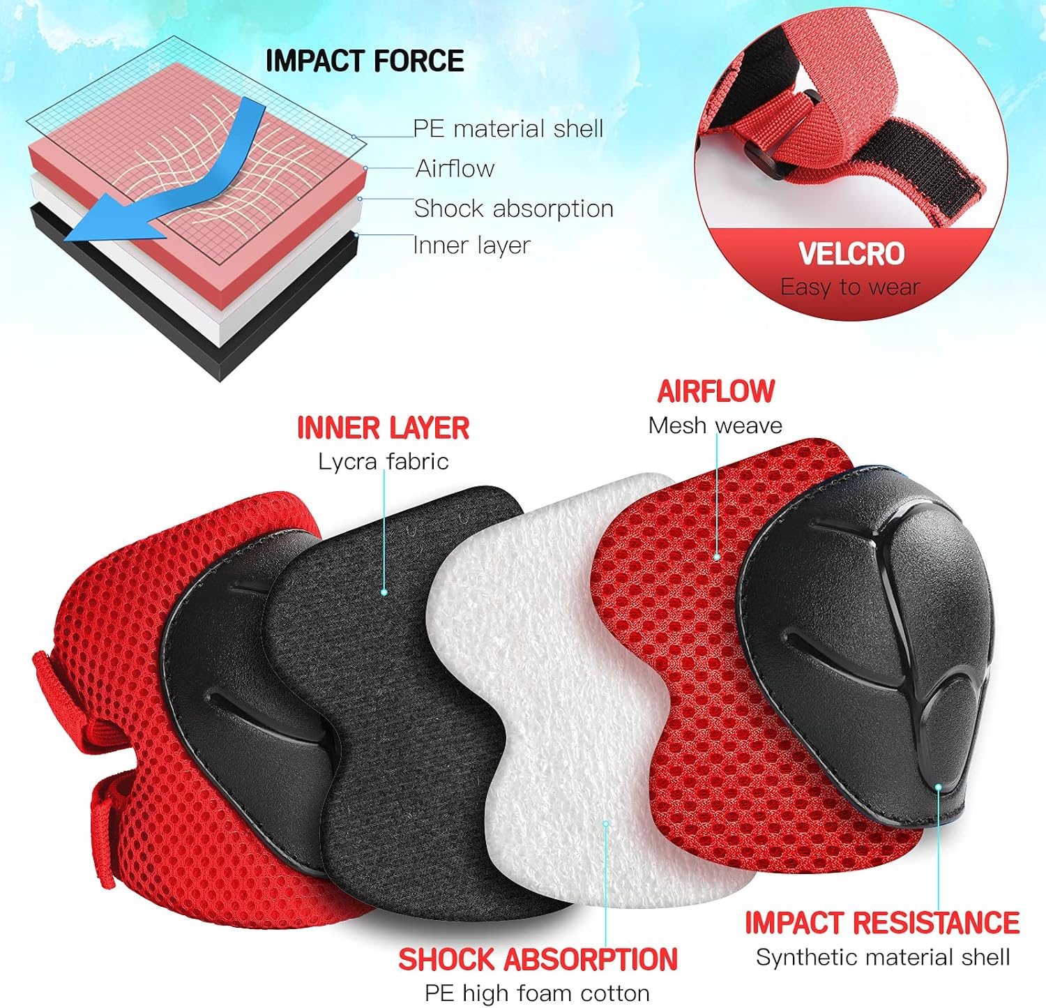 Casco de bicicleta para niños, casco deportivo para niños, conjunto de equipo de protección para niños y niñas, casco de ciclismo con rodilleras,