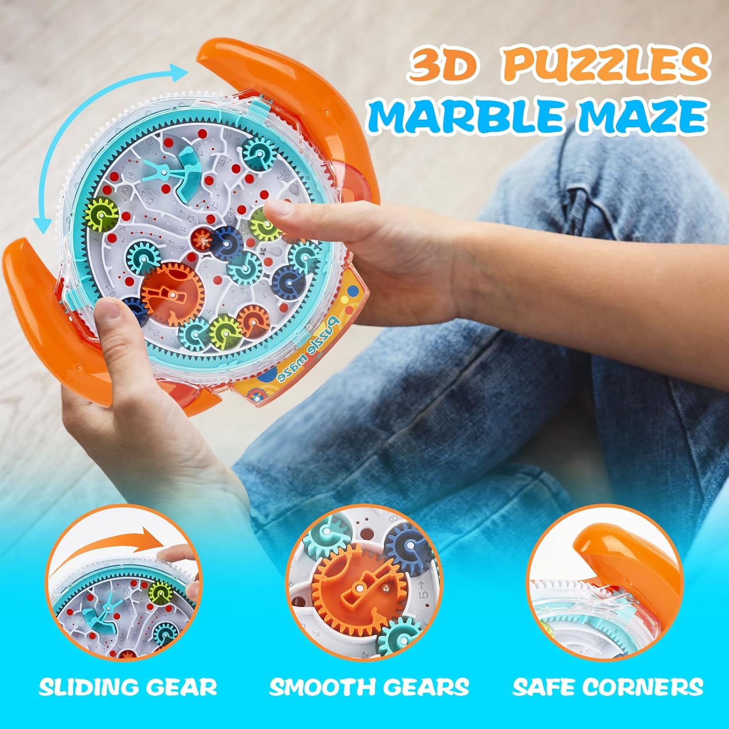 Rompecabezas de la mente para niños de 4 a 8 años juego de laberinto de gravedad 3D, juego de rompecabezas de juguete antiestrés – Juego de mesa de