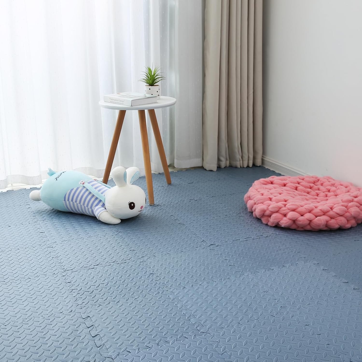 Coolcandy Tapete de juego de espuma EVA, 16 azulejos coloridos para bebé, tapete de juego cuadrado para niños con color sólido, azulejos de espuma