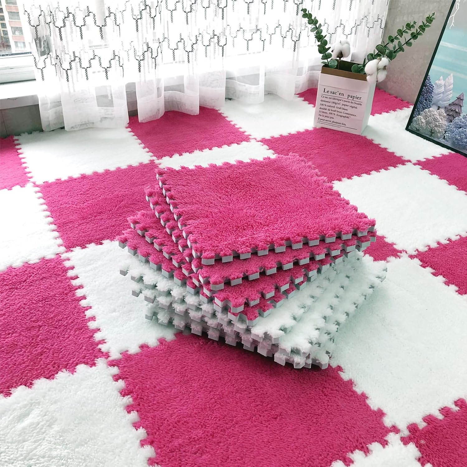 12 tapetes entrelazados de espuma EVA suaves y esponjosas, alfombras protectoras para el suelo, tapetes de juego para niños, habitación de niños,