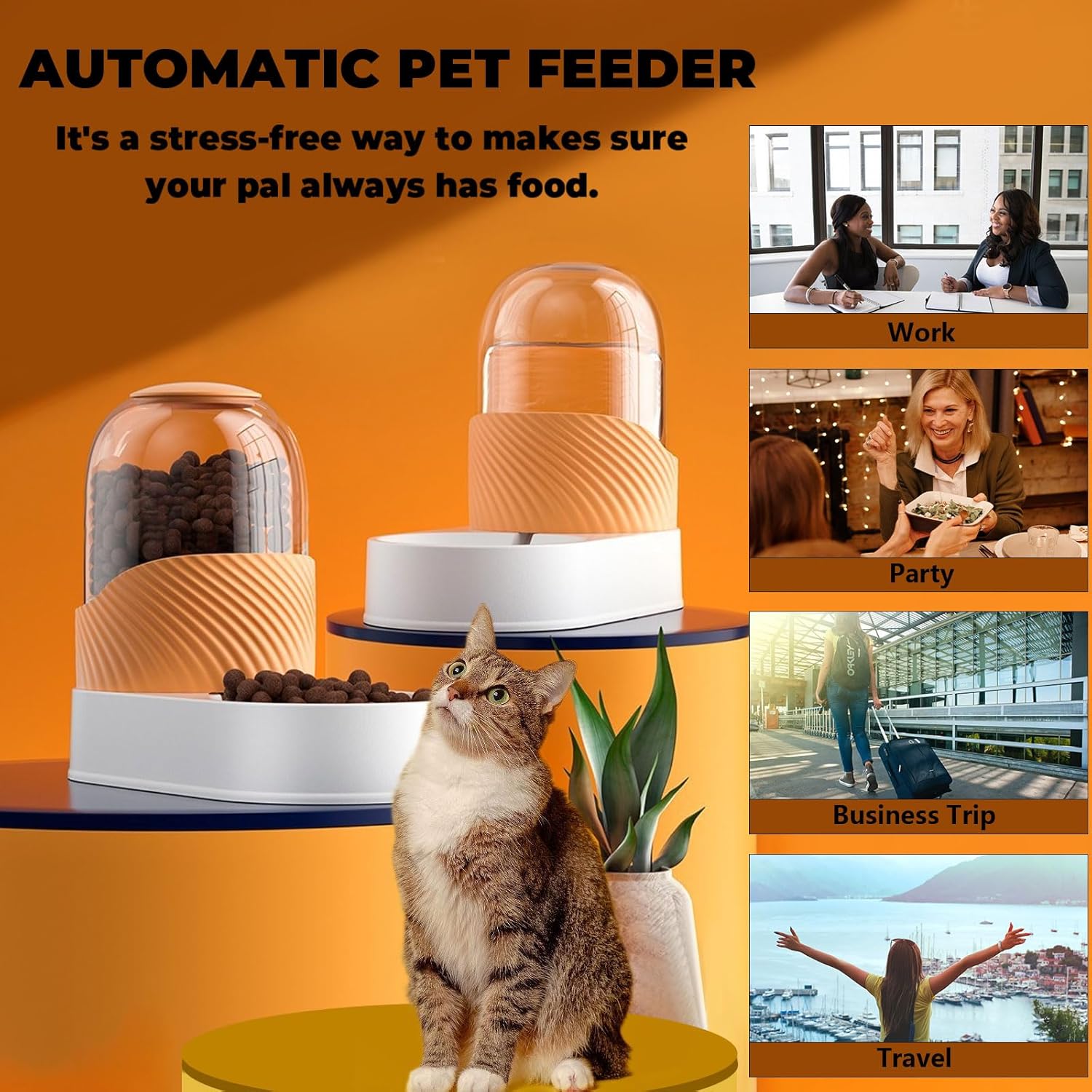 kathson Comederos automáticos para perros, 3.5 L, dispensador de agua y alimentos por gravedad, dispensador de tazón de agua para gatos, dispensador