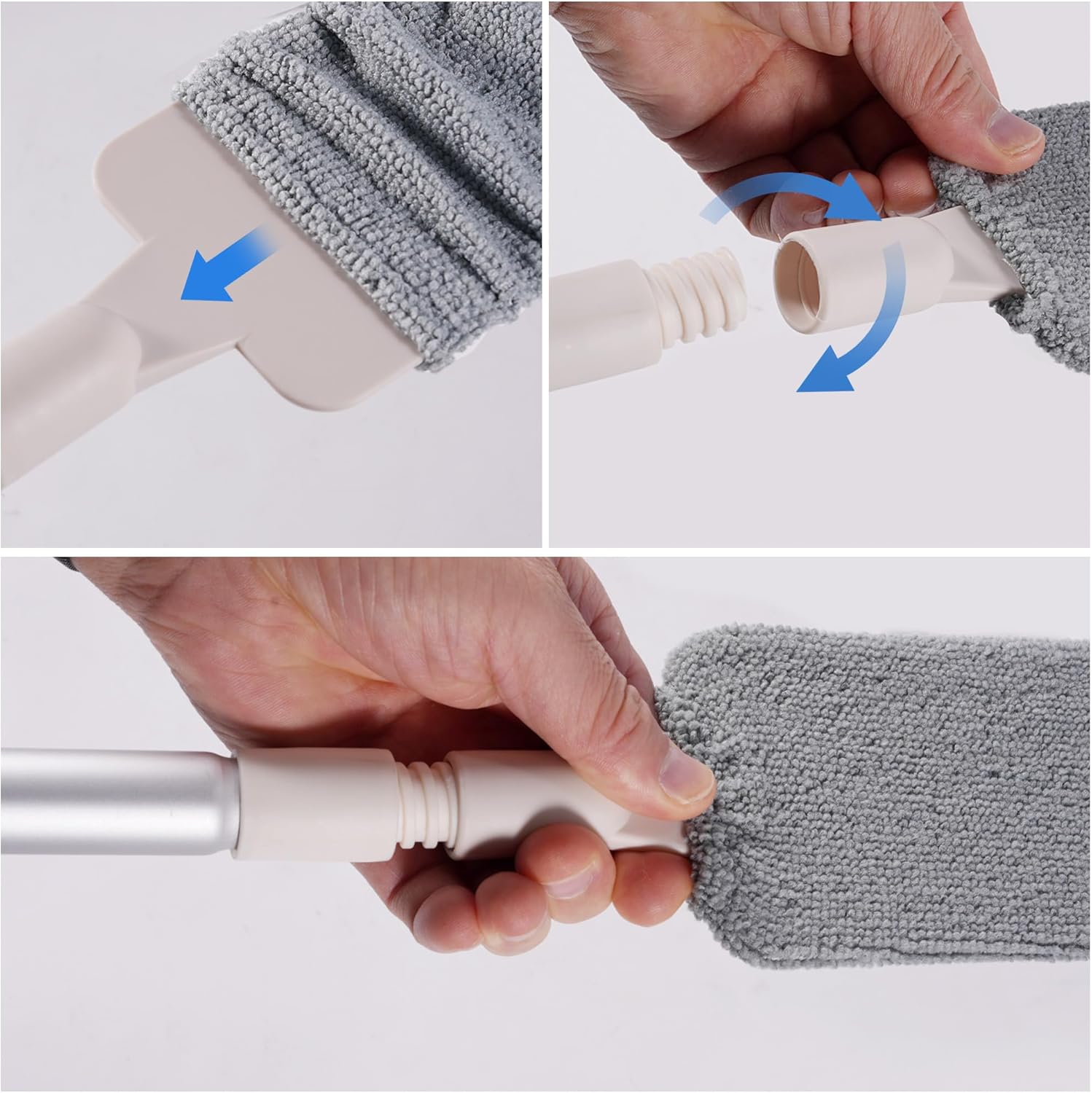 Herramientas de limpieza mejoradas para debajo de los electrodomésticos, plumero de microfibra de 67 pulgadas, accesorios de limpieza de cepillo