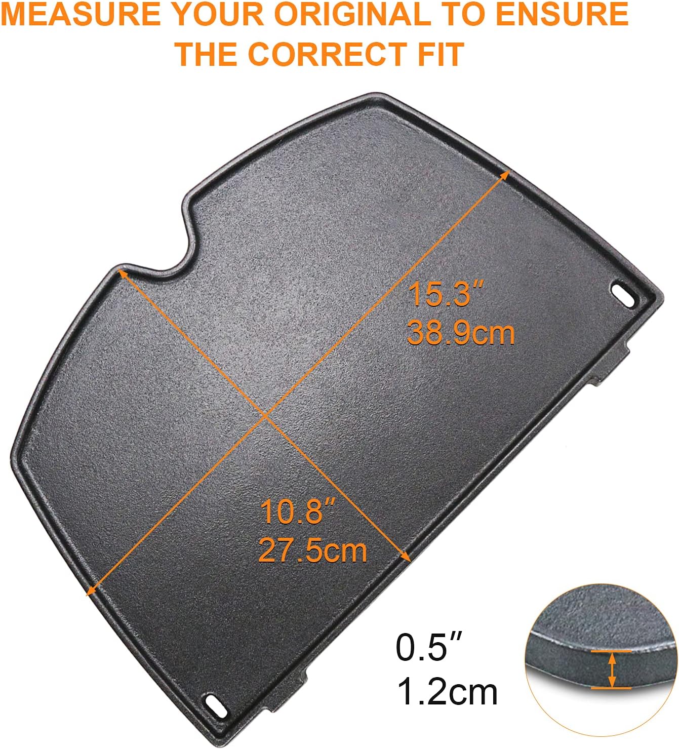 Utheer 6559 Grill Parts – Plancha de cocina de hierro fundido para Weber Q200, Q220, Q240, Q260, Q2000, Q2200, Q2400 Series Weber Accesorios para