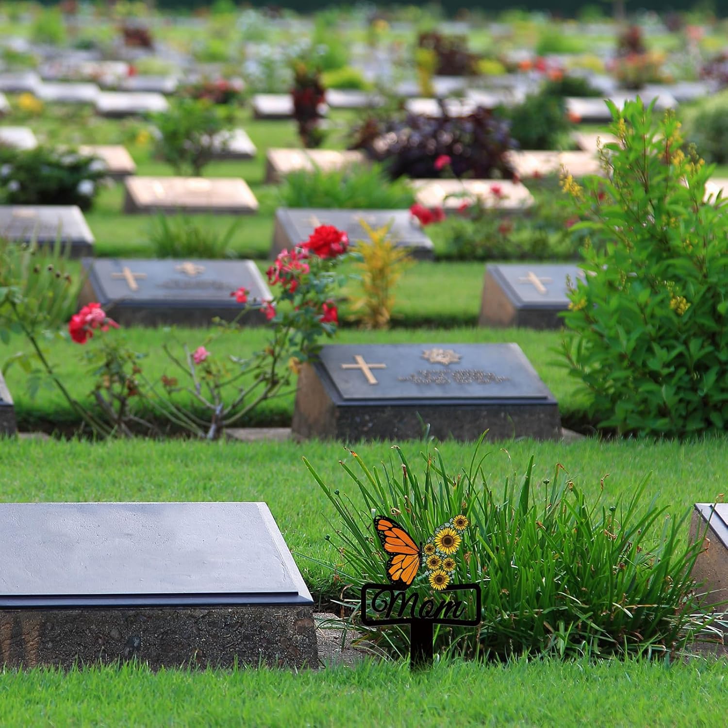 Estacas conmemorativas para mamá, decoraciones de tumbas para cementerio, placa de metal para tumba, marcadores de estaca, placas conmemorativas,