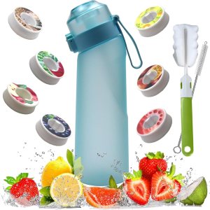 Botella de agua deportiva mejorada 2023 sin BPA, juego de botella de agua con fragancia de fruta de 22.1 fl oz, con 7 cápsulas de sabor, taza de Botella de agua deportiva mejorada 2023 sin BPA, juego de botella de agua con fragancia de fruta de 22.1 fl oz, con 7 cápsulas de sabor, taza de