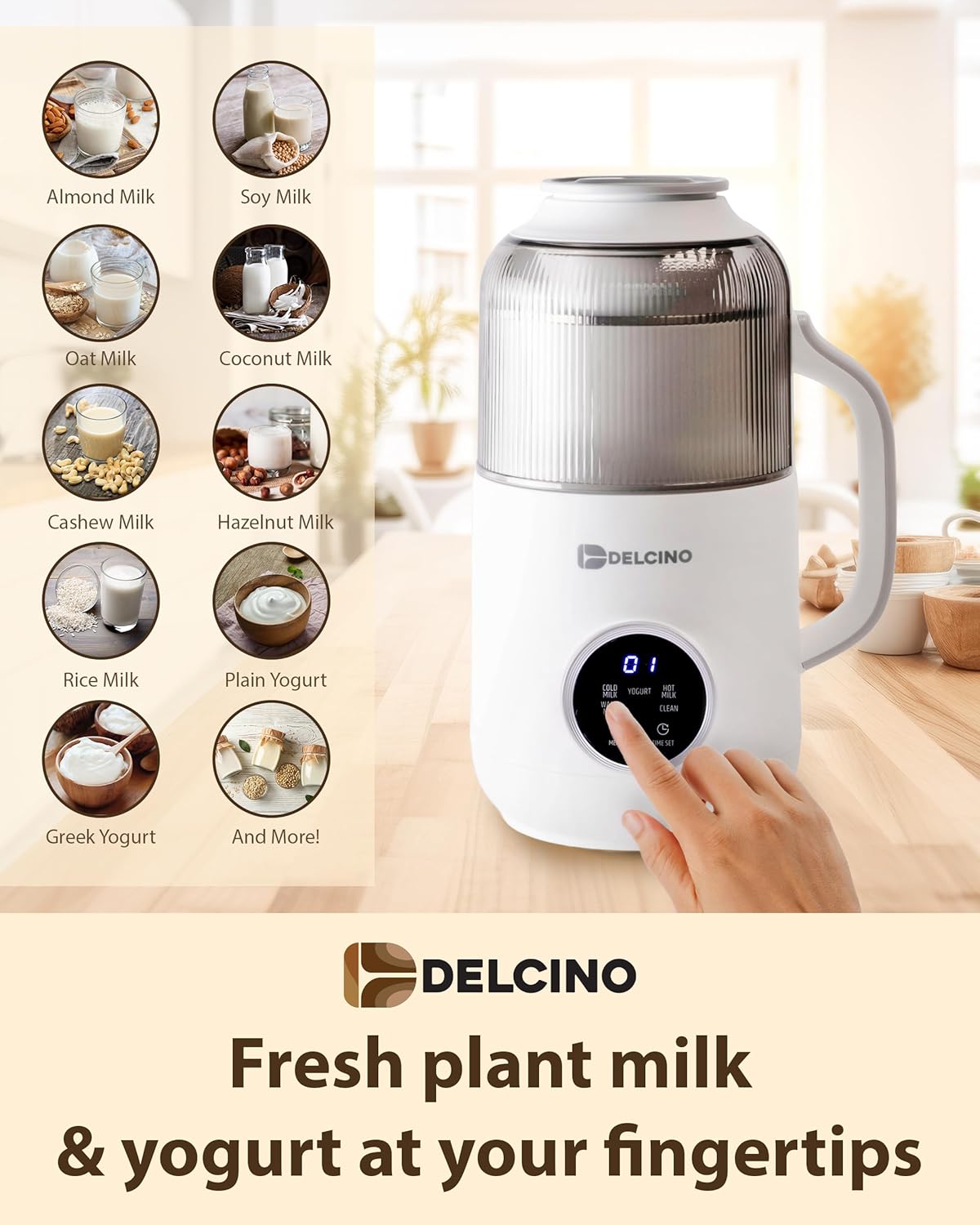 Máquina para hacer leche de nuez sin lácteos y máquina para hacer yogur, leche de avena casera de 27 onzas, leche de soja, leche de almendras y más