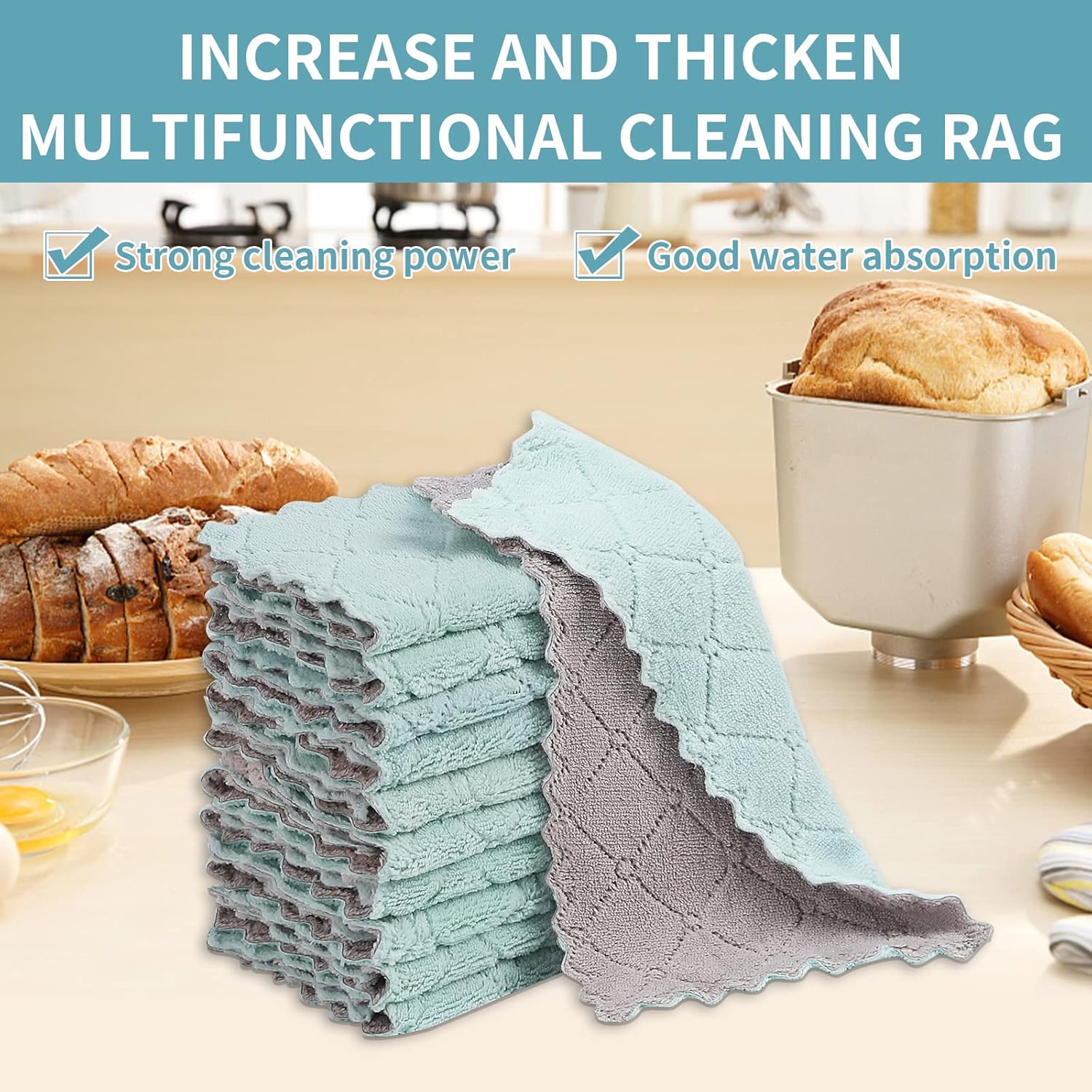GADIEDIE Paquete de 10 paños de cocina, paños de cocina de forro polar coral súper absorbente, paños de cocina de alta calidad, antiadherentes