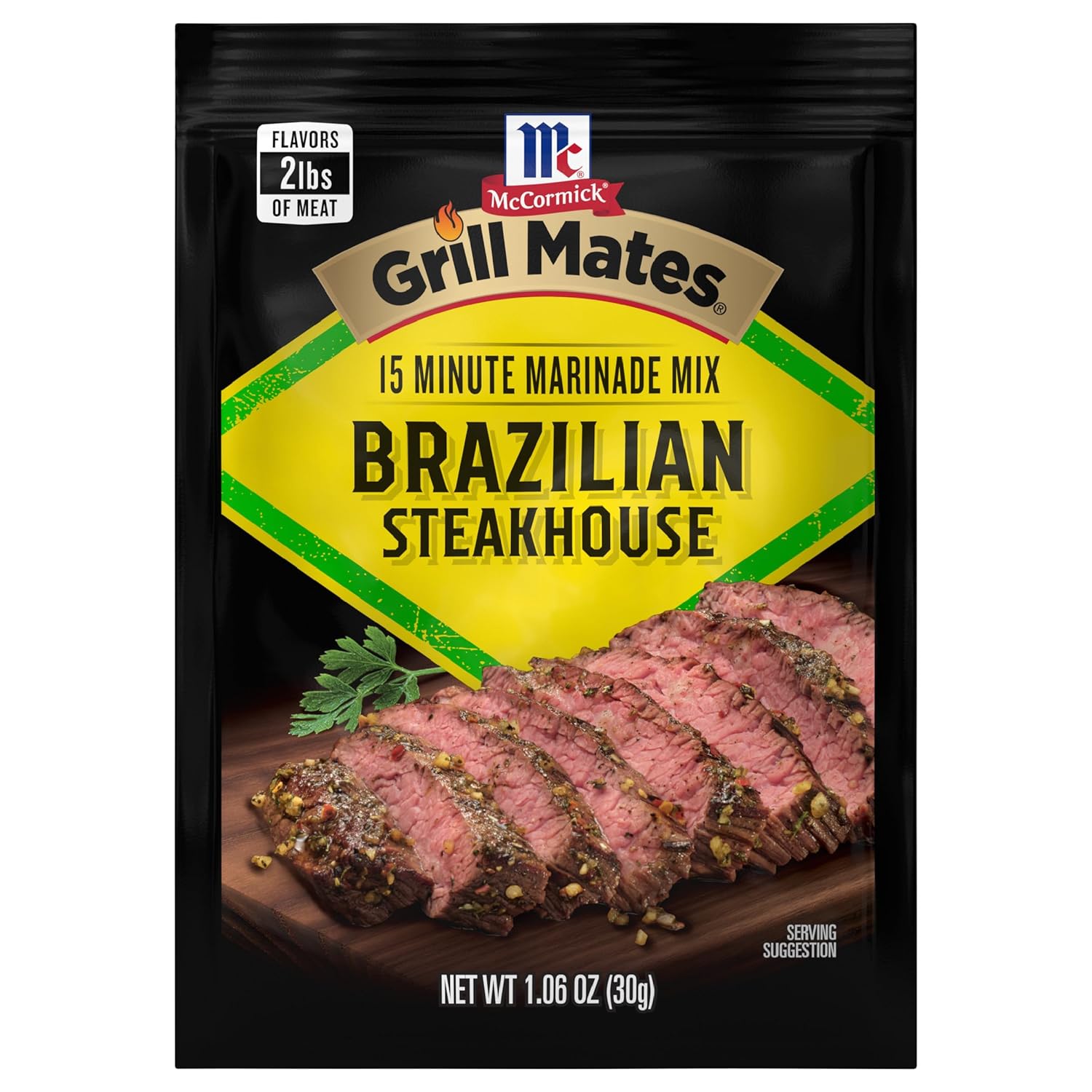 McCormick Grill Mates Mezcla de adobo brasileño para carne, 1.06 oz