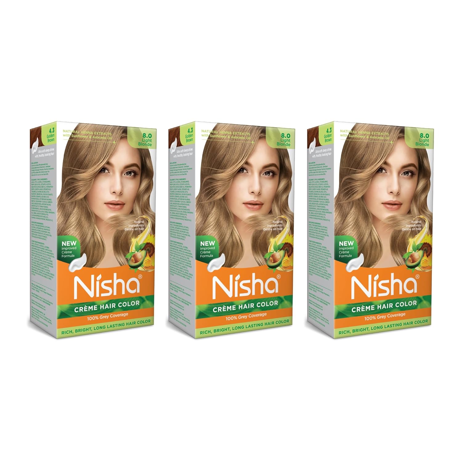 Nisha Creme – Tinte permanente para el cabello, 100 % cobertura de canas, fácil de aplicar, coloración del cabello de larga duración para un
