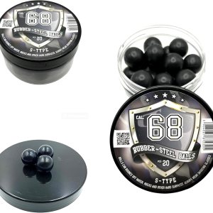 20 unidades S-Type RUBBER-STEEL BALLS en 0.68 Cal. Bolas de acero de goma dura de alta calidad para paintballs Powerballs de 0.25 oz. Munición 20 unidades S-Type RUBBER-STEEL BALLS en 0.68 Cal. Bolas de acero de goma dura de alta calidad para paintballs Powerballs de 0.25 oz. Munición