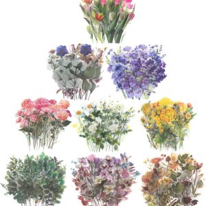 Calcomanías temáticas de flores prensadas, 360 piezas, suministros botánicos florales para álbumes de recortes, calcomanías retro de resina para Calcomanías temáticas de flores prensadas, 360 piezas, suministros botánicos florales para álbumes de recortes, calcomanías retro de resina para