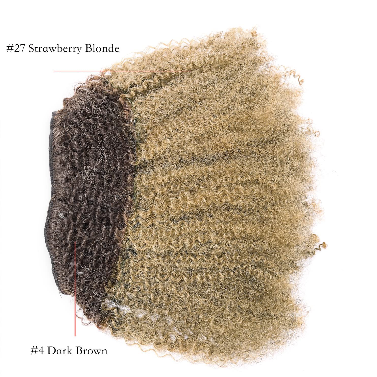 Ombre Remy Extensiones de cabello humano en clip Afro Kinky Curly 4B 4C 100% Extensiones de Cabello Negro Natural de 10 -22 pulgadas  25.4 – 55.88