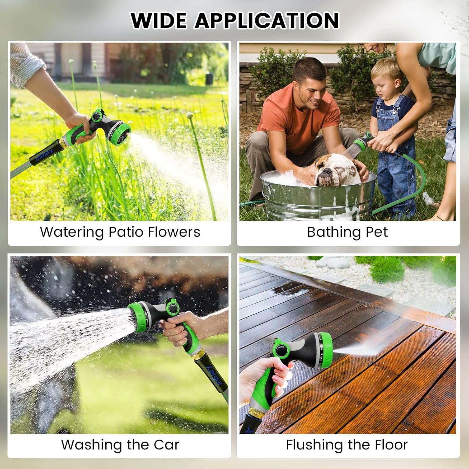 Manguera de jardín expandible de 2.5 pies, manguera de agua de 25 pies con 7 funciones de boquilla de pulverización, tubo de agua con accesorios de