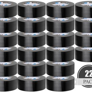 Oleitodh Paquete de 22 cintas adhesivas negras a granel, cinta adhesiva de 2 pulgadas resistente (total de 660 yardas), cinta adhesiva fuerte sin Oleitodh Paquete de 22 cintas adhesivas negras a granel, cinta adhesiva de 2 pulgadas resistente (total de 660 yardas), cinta adhesiva fuerte sin
