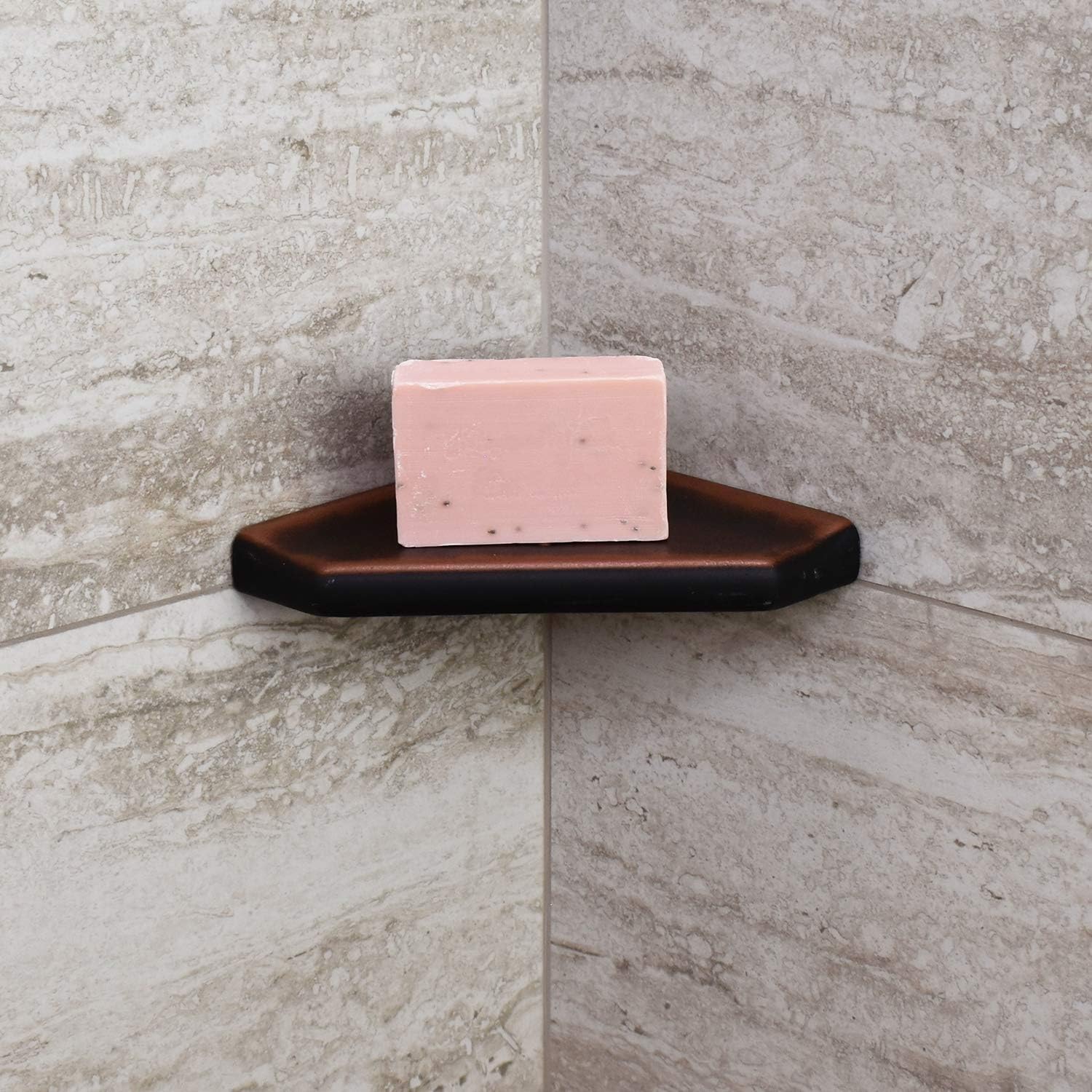 Questech Decor – Jabonera de ducha, estante de ducha esquinero para paredes de ducha con azulejos, almacenamiento de baño, organizador de ducha Geo