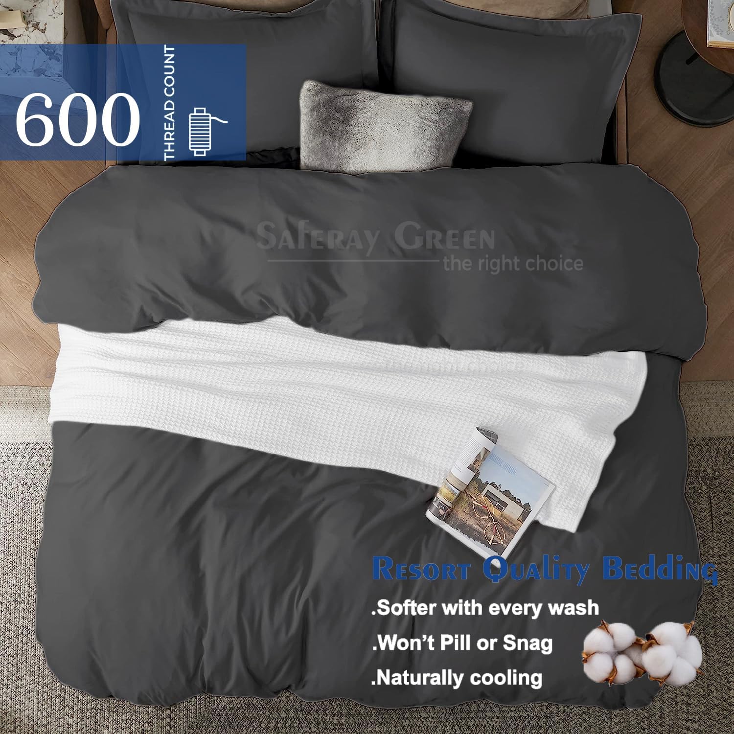 Funda de edredón tamaño Queen  Juego de cama para todas las estaciones de 3 piezas  Funda de edredón suave y ligera con cierre de cremallera y lazos