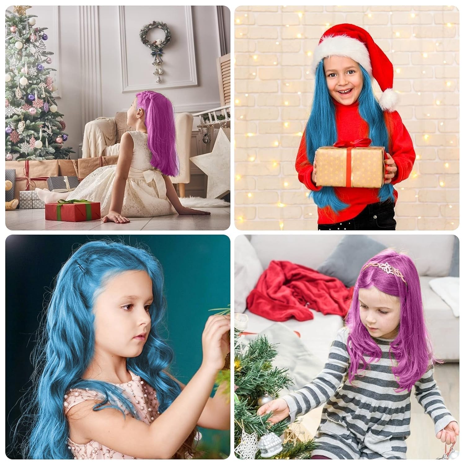 MSDADA Nuevo peine de tiza para el cabello, tinte temporal para niñas y niños con cabello de color claro, tiza lavable para niñas de 4, 5, 6, 7, 8,