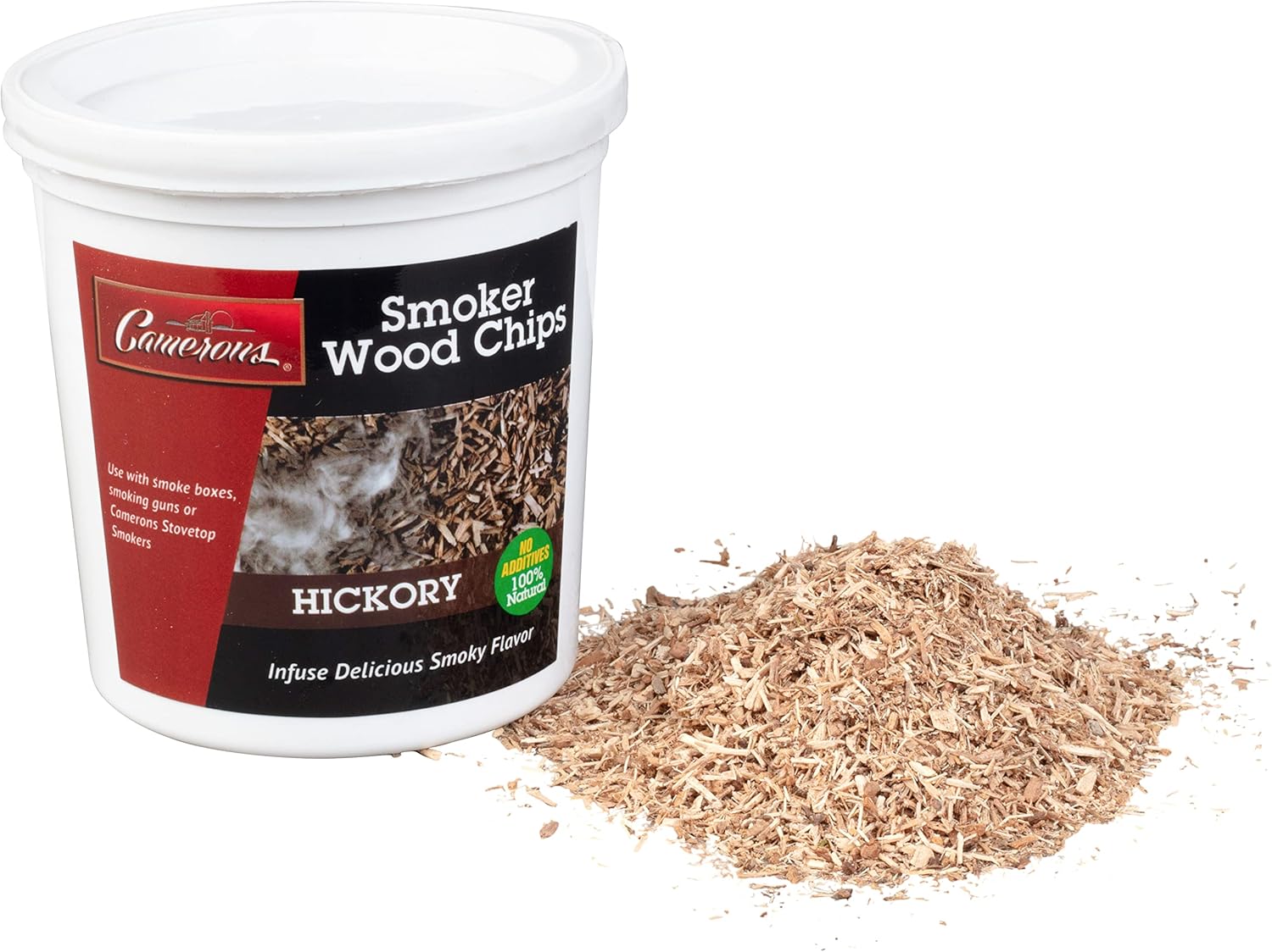 Camerons Virutas de madera para barbacoa de nogal extra fino natural para ahumadores (1 pinta, 0.473 litros), virutas de aserrín de madera seca al