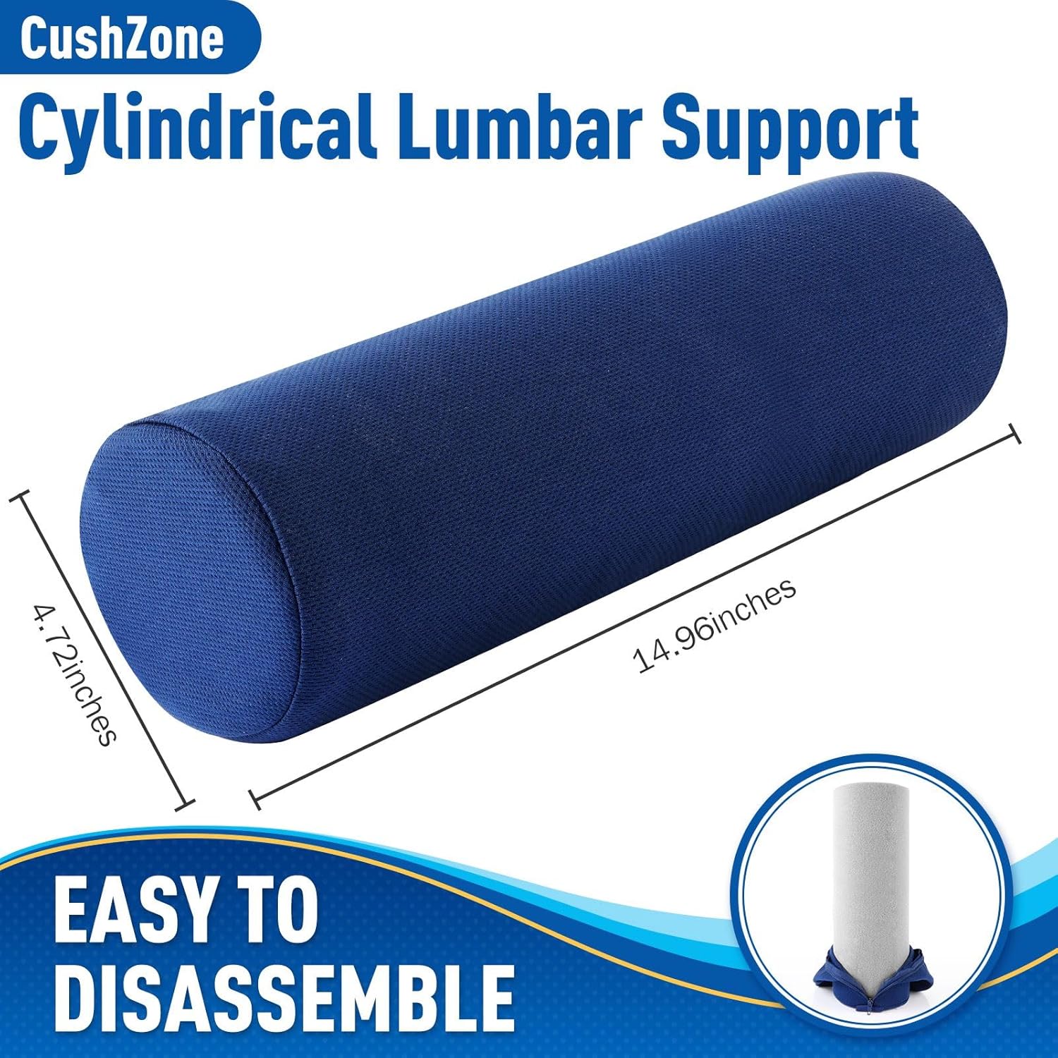 CushZone Cojín de asiento, almohada de soporte lumbar para silla de oficina, automóvil, silla de juegos, cojín de respaldo de espuma viscoelástica