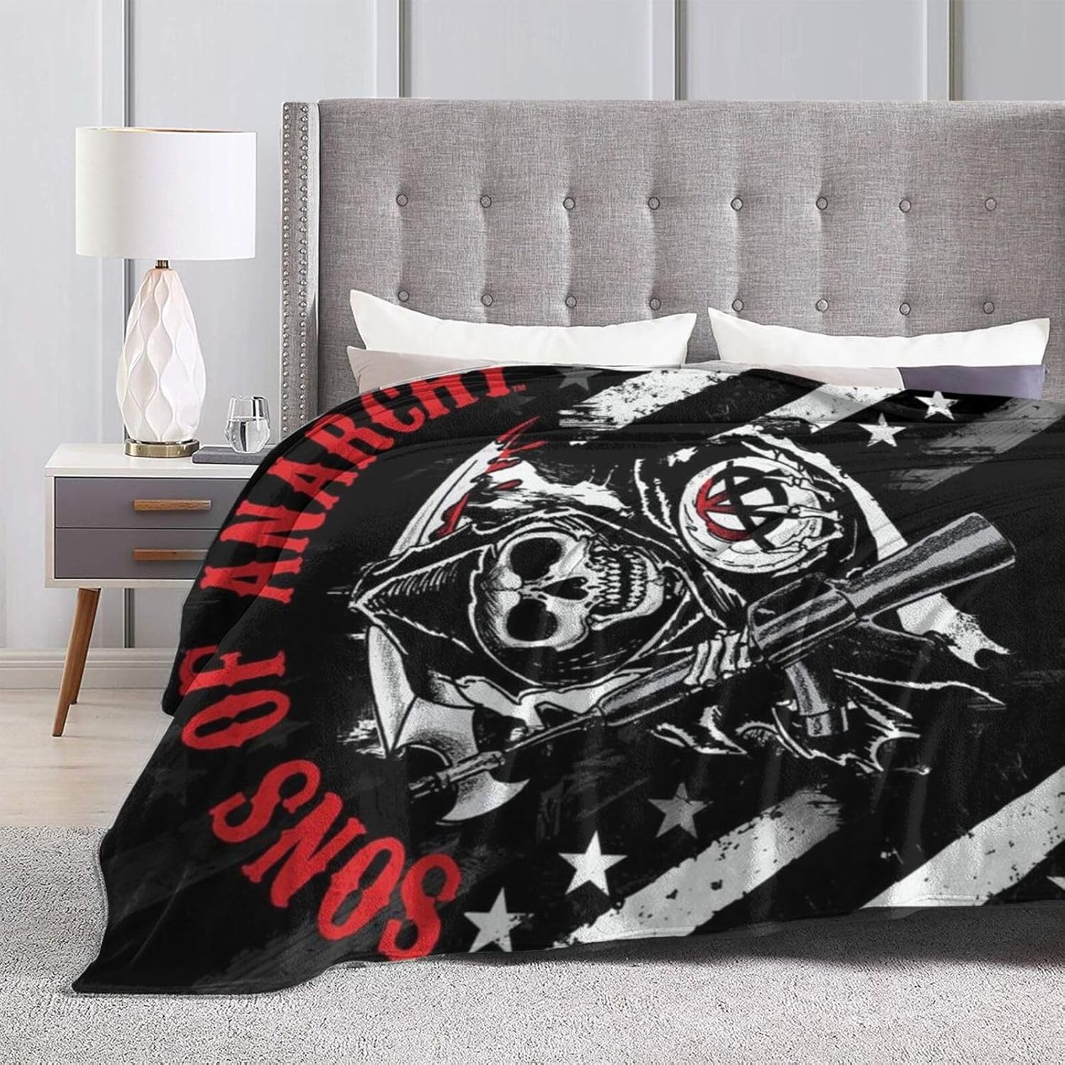 Mantas de forro polar de anarquía de Sons of Horror Drama para sofá y dormitorio, mantas de aire acondicionado suaves para todas las estaciones, 50