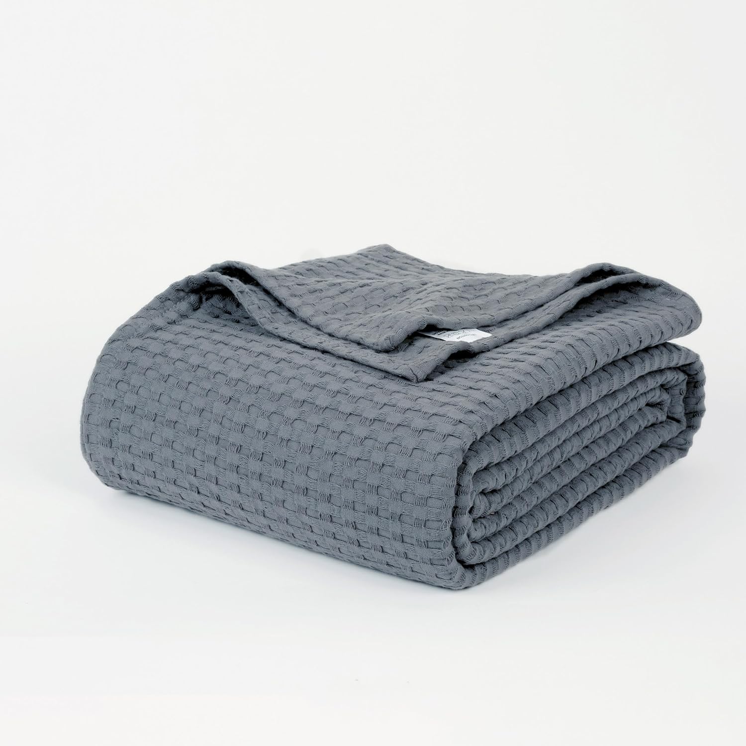 Manta de cama de 100 % algodón de alta calidad, tamaño Queen, color gris oscuro, ligera, transpirable, perfecta para usar en capas, cama, sofá o