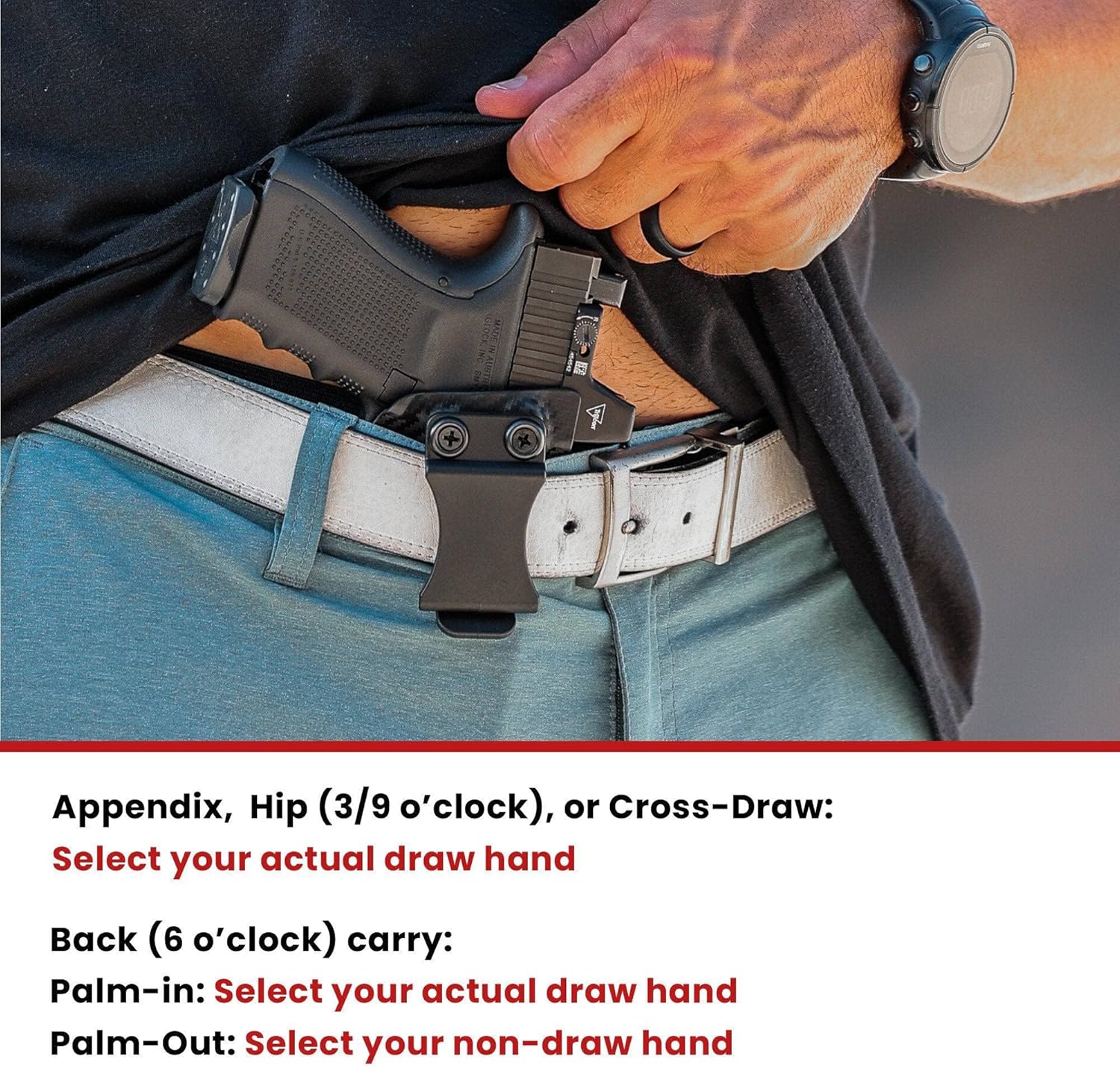 Rounded by Concealment Express IWB KYDEX Holster fits SAR SAR9  Carbon Fiber Black