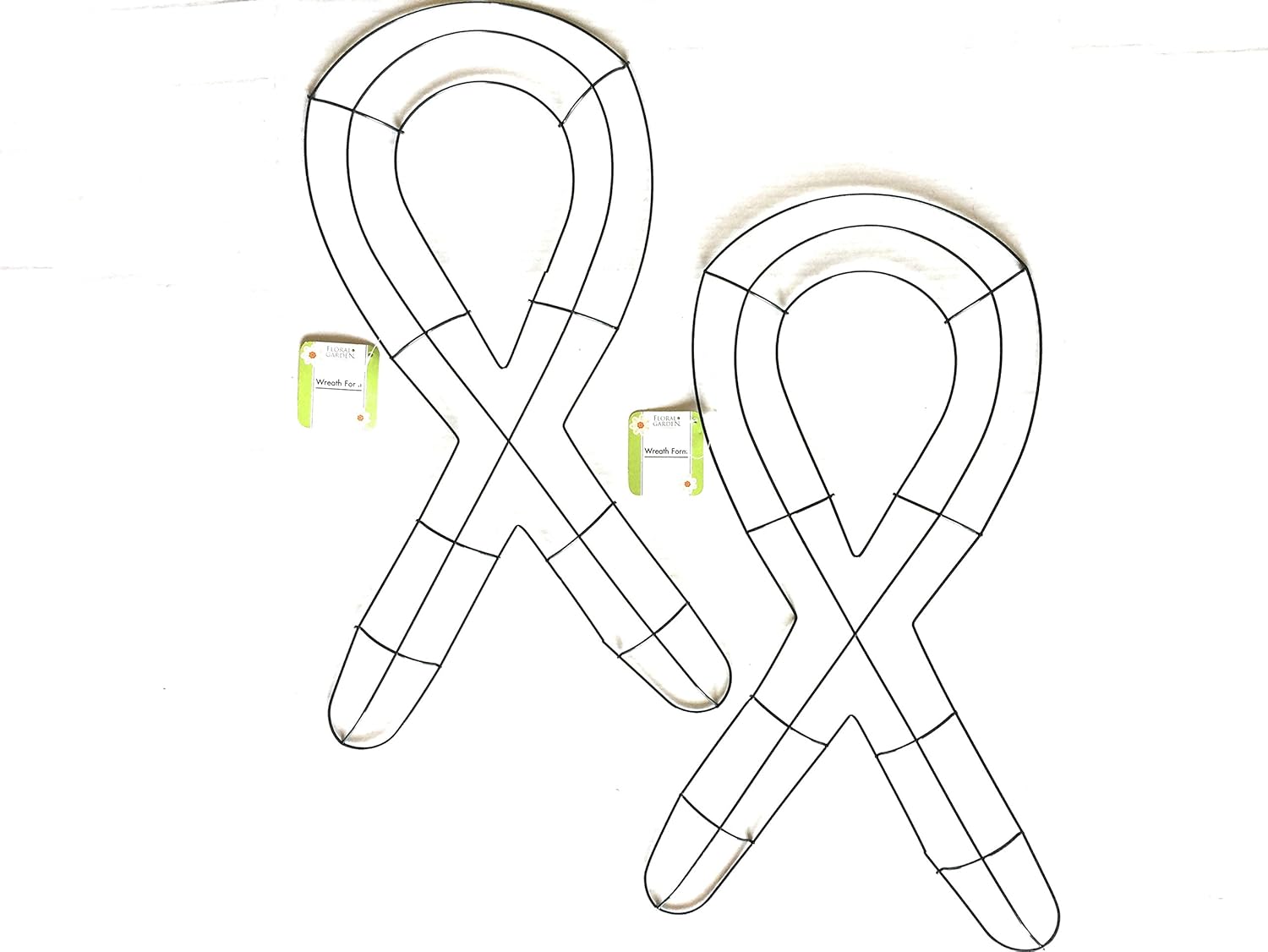 Juego de 2 coronas de metal con cinta floral para jardín