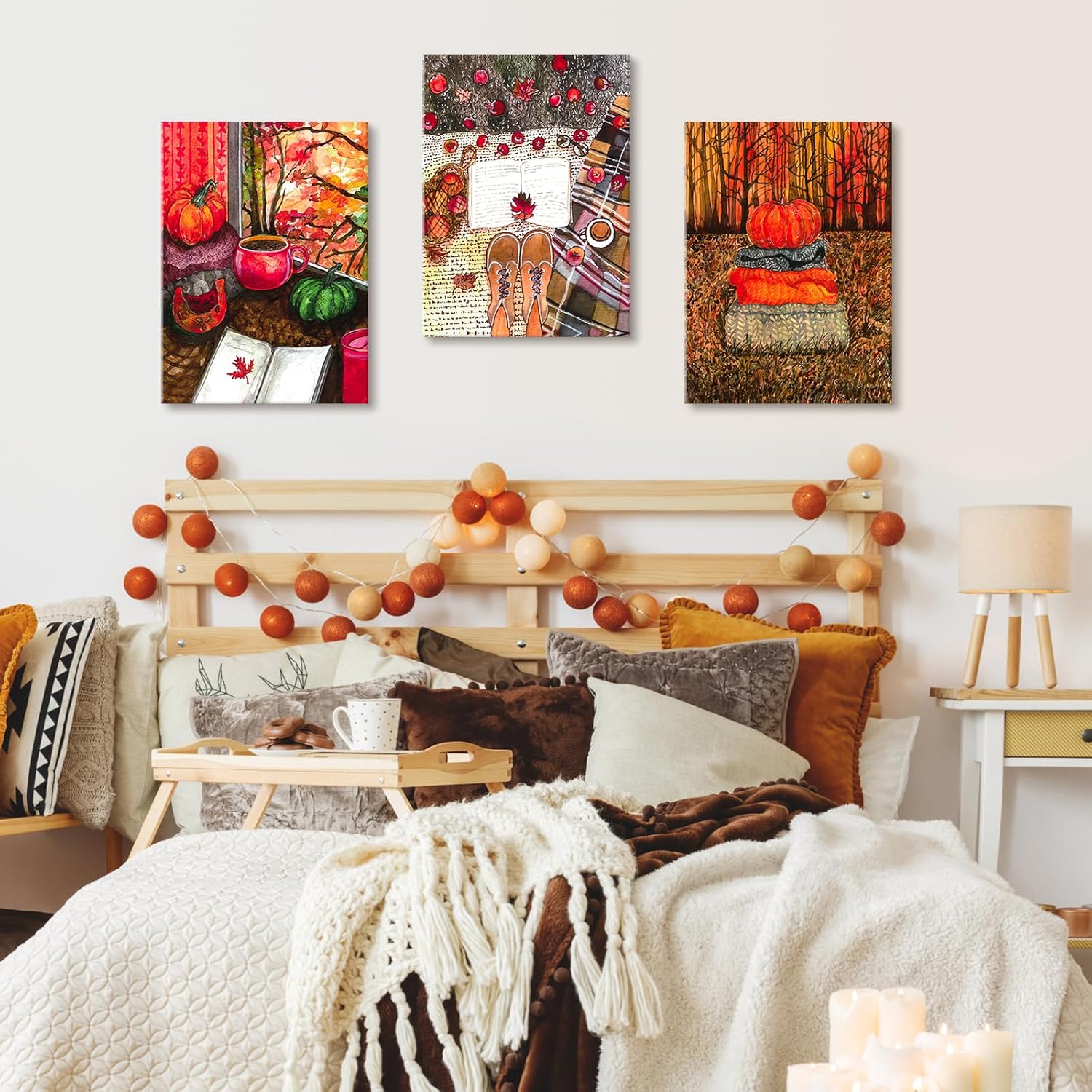 Ohok 3 paneles de impresiones modernas de 12 x 16 pulgadas, pinturas fotográficas, impresiones sobre lienzo, arte de pared para decoración de