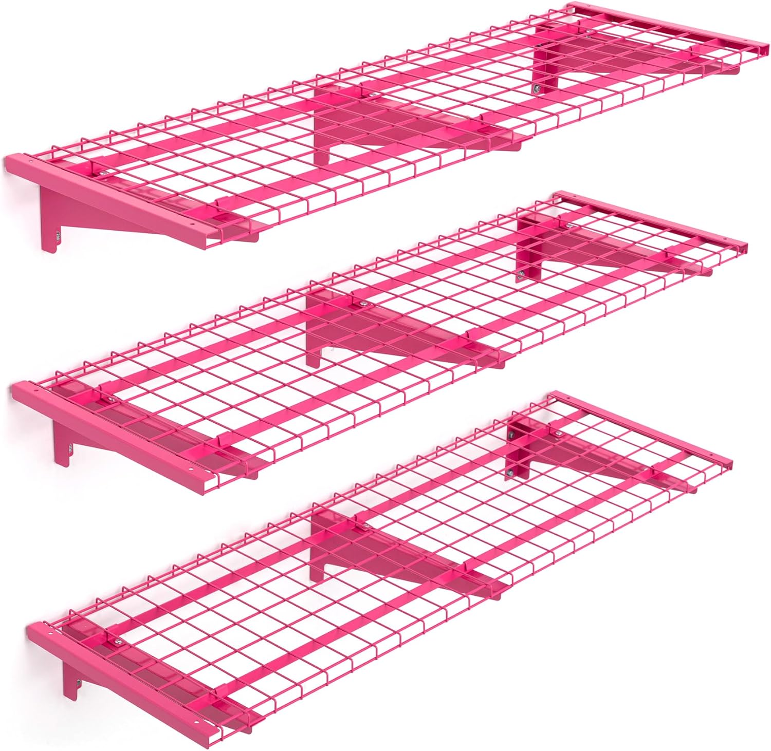 Estantería de garaje de 3 niveles de 1.3 x 4 pies montada en la pared, carga 900 libras, estantería de pared de metal de 15.6 x 48 pulgadas, estante